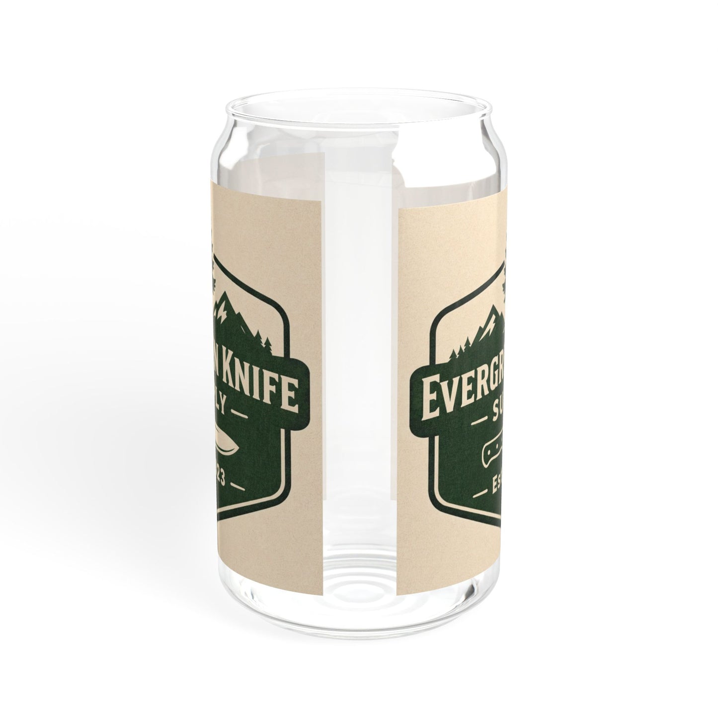 Evergreen Knife Supply 16oz Sipper Glass – Bamboo Lid Travel Tumbler