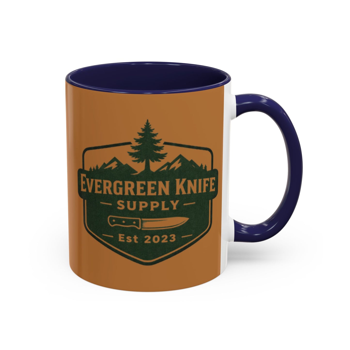 Evergreen Knife Supply Coffee Mug — Rustic Outdoor Logo Accent Mug