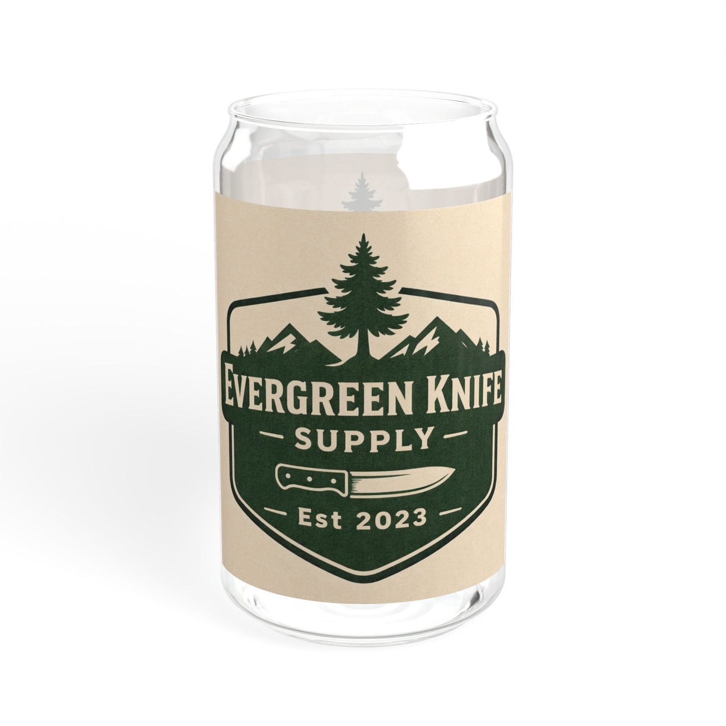 Evergreen Knife Supply 16oz Sipper Glass – Bamboo Lid Travel Tumbler