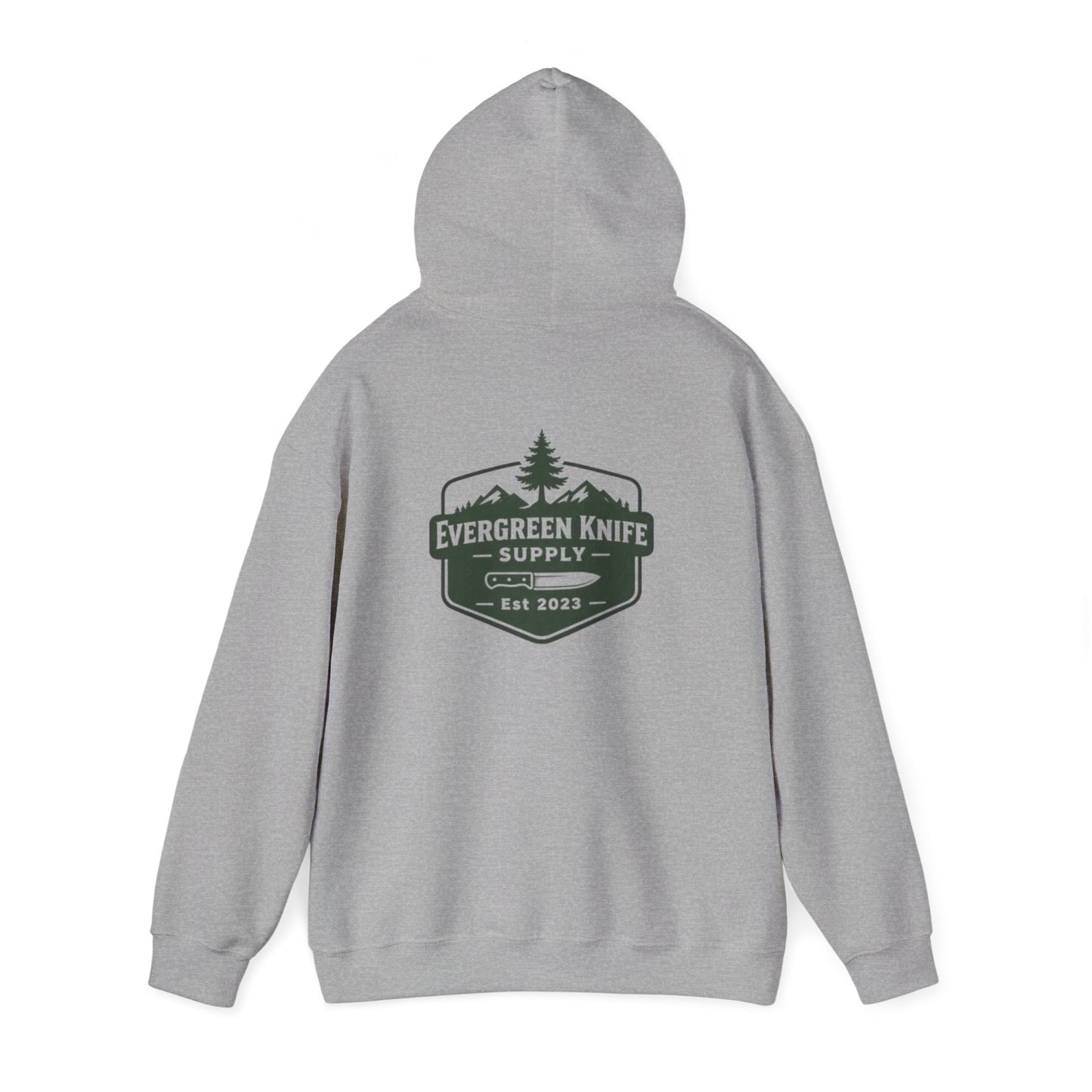 Evergreen Knife Supply Hoodie – Outdoor Camping Logo Sweatshirt