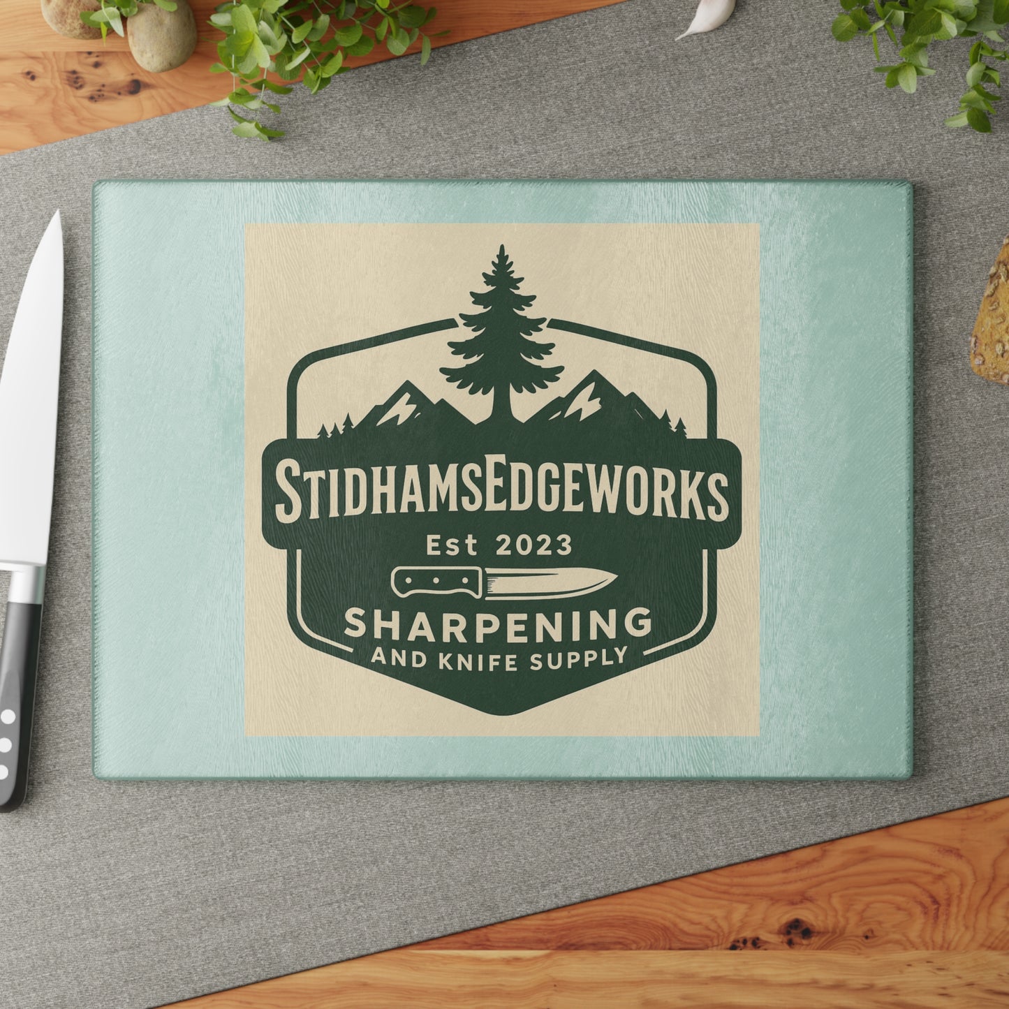Custom Glass Cutting Board | Engraved Kitchen Gift for Chefs, Personalized Cooking Accessory, Housewarming Gift, Rustic Home Decor