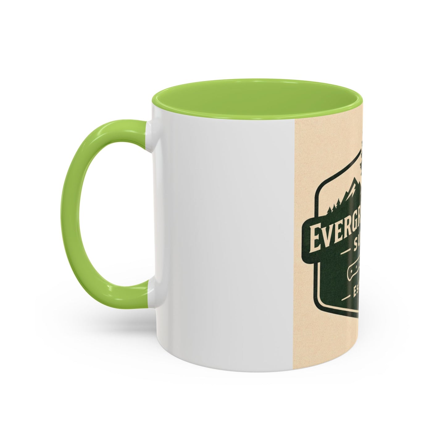 Evergreen Knife Supply Coffee Mug — Rustic Outdoor Logo Accent Mug