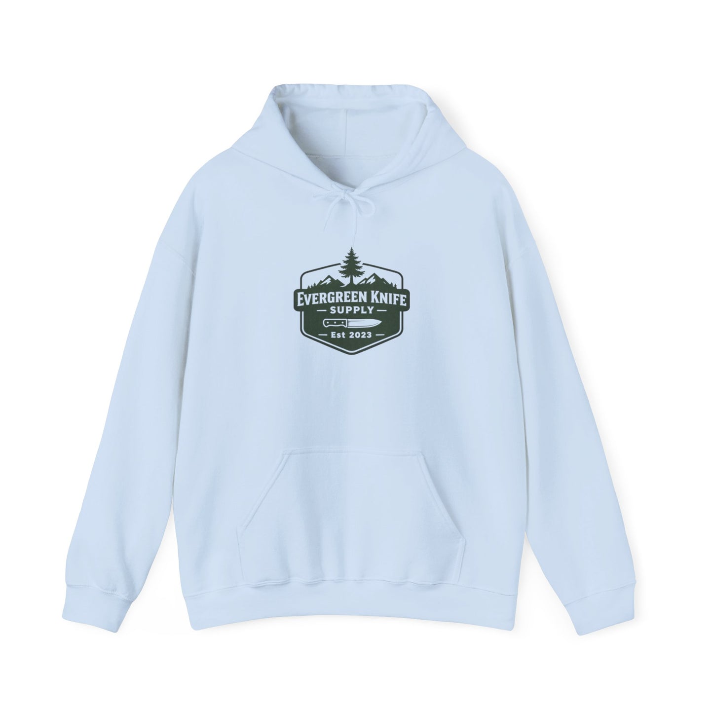Evergreen Knife Supply Hoodie – Outdoor Camping Logo Sweatshirt