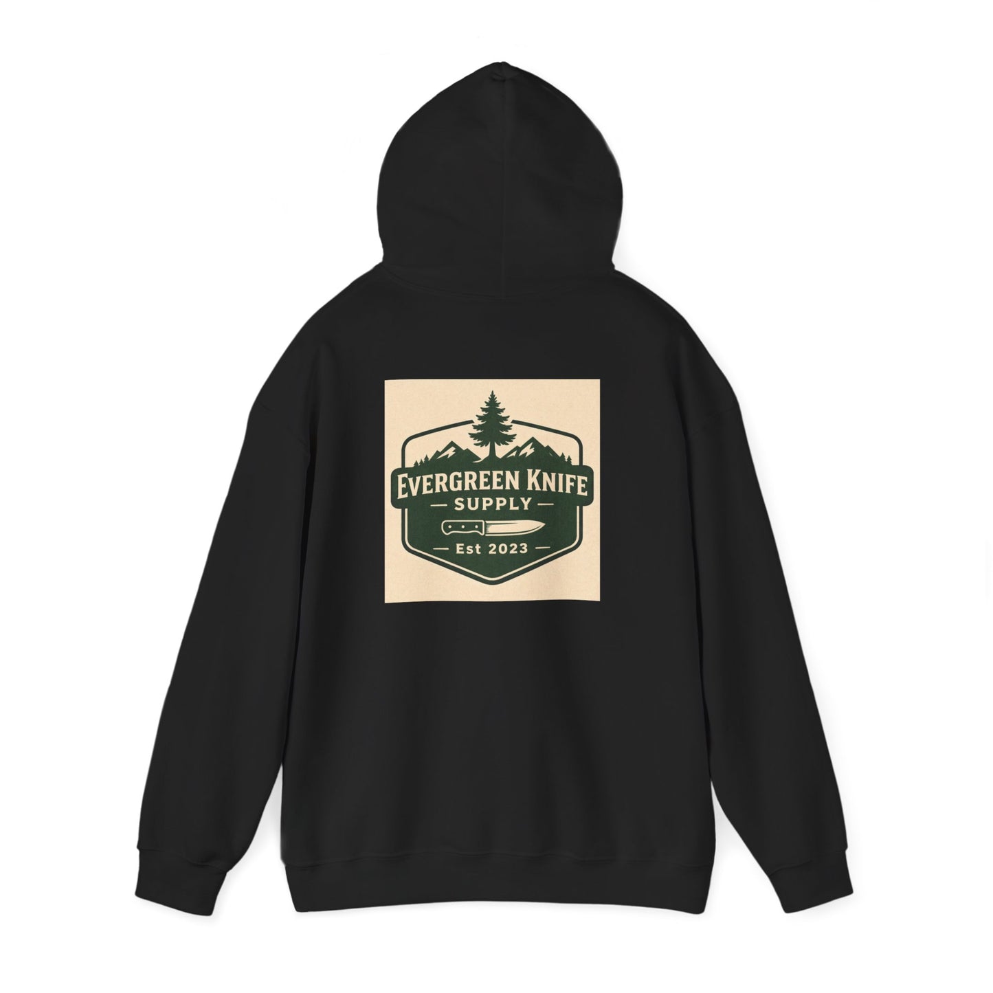 Evergreen Knife Supply Hoodie – Outdoor Camping Logo Sweatshirt