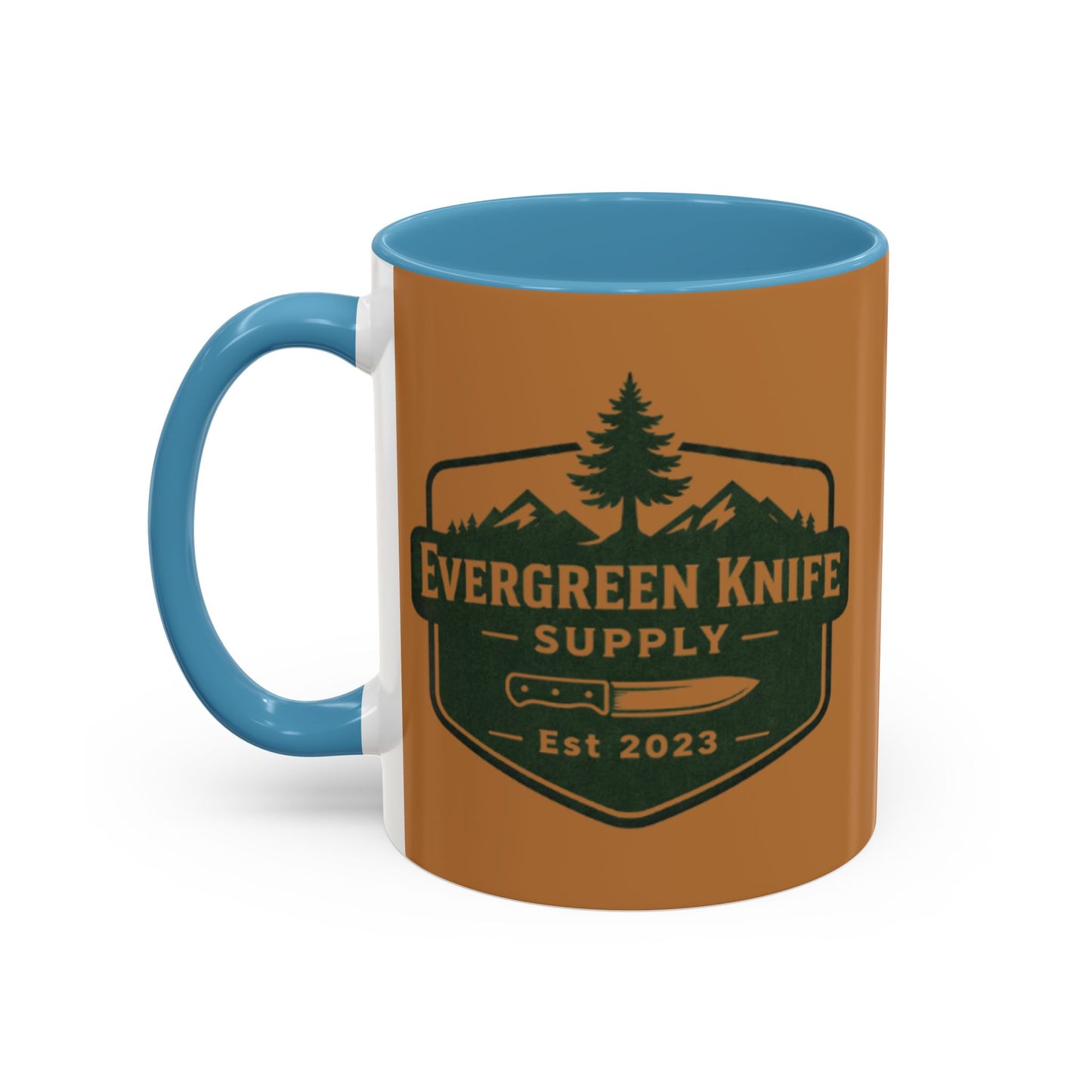 Evergreen Knife Supply Coffee Mug — Rustic Outdoor Logo Accent Mug