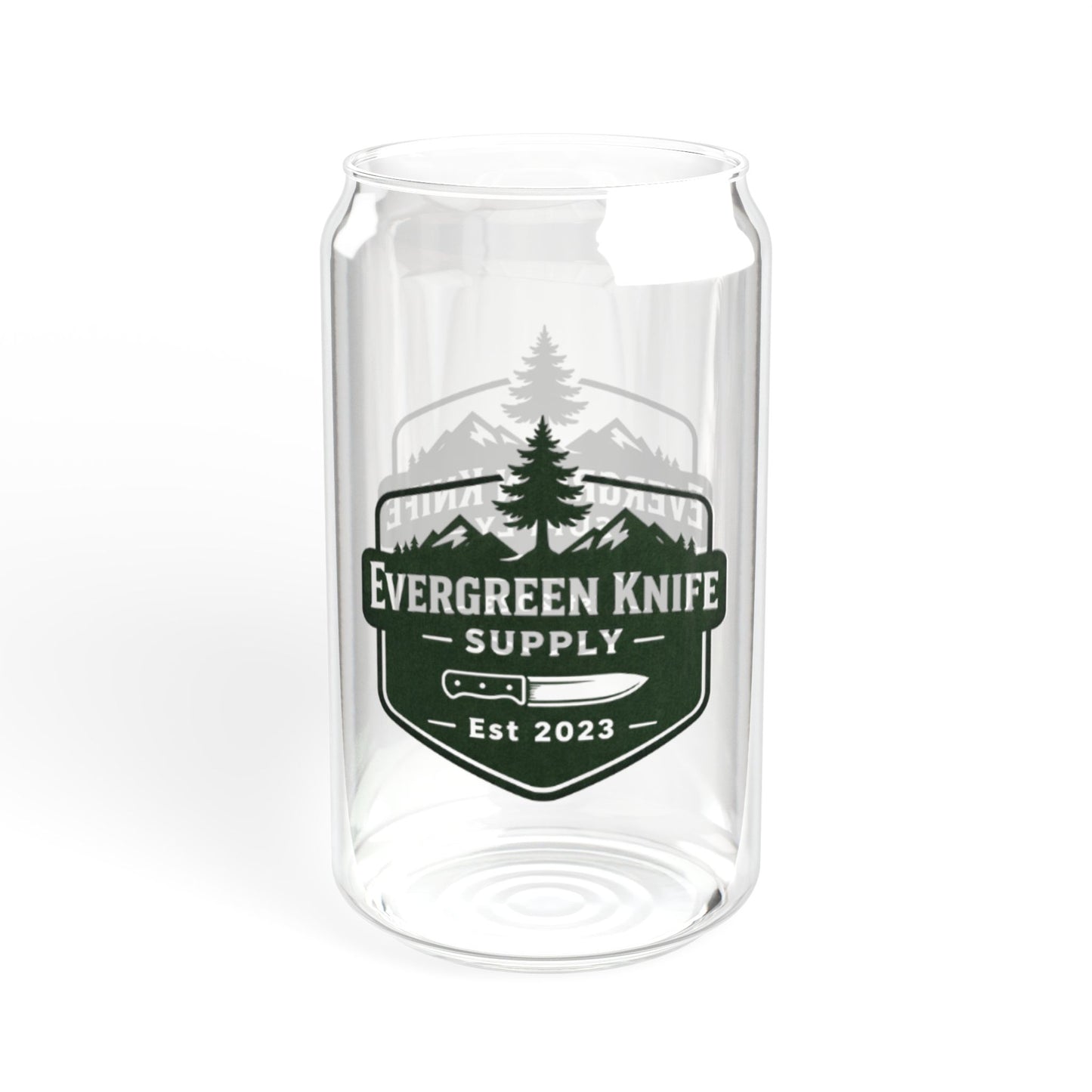Evergreen Knife Supply 16oz Sipper Glass – Bamboo Lid Travel Tumbler