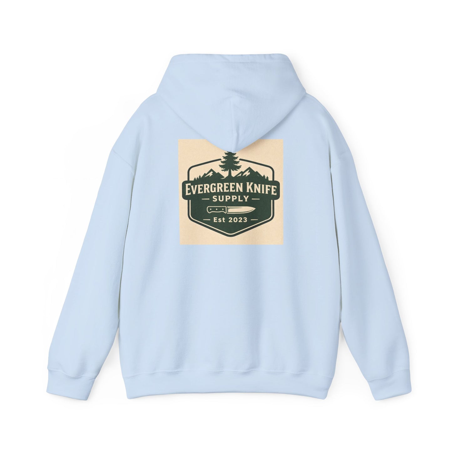 Evergreen Knife Supply Hoodie – Outdoor Camping Logo Sweatshirt