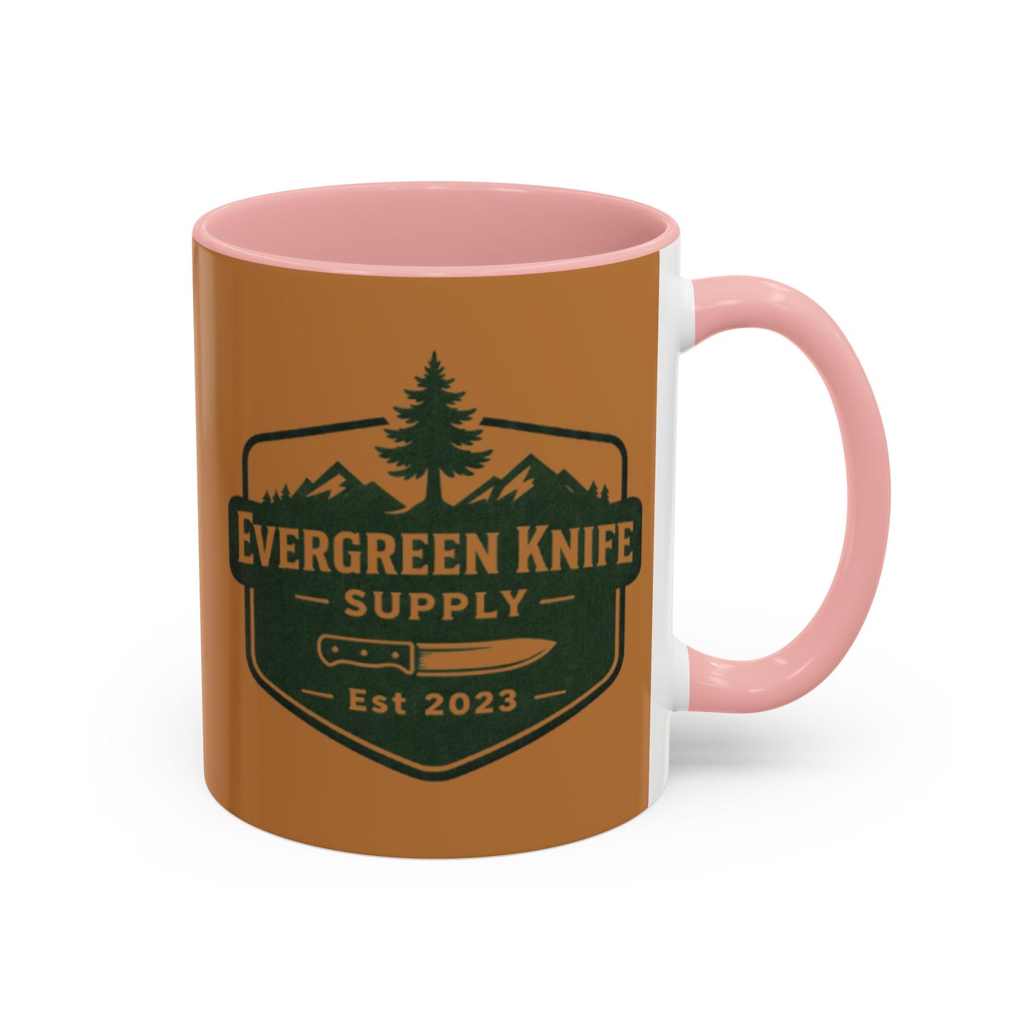 Evergreen Knife Supply Coffee Mug — Rustic Outdoor Logo Accent Mug