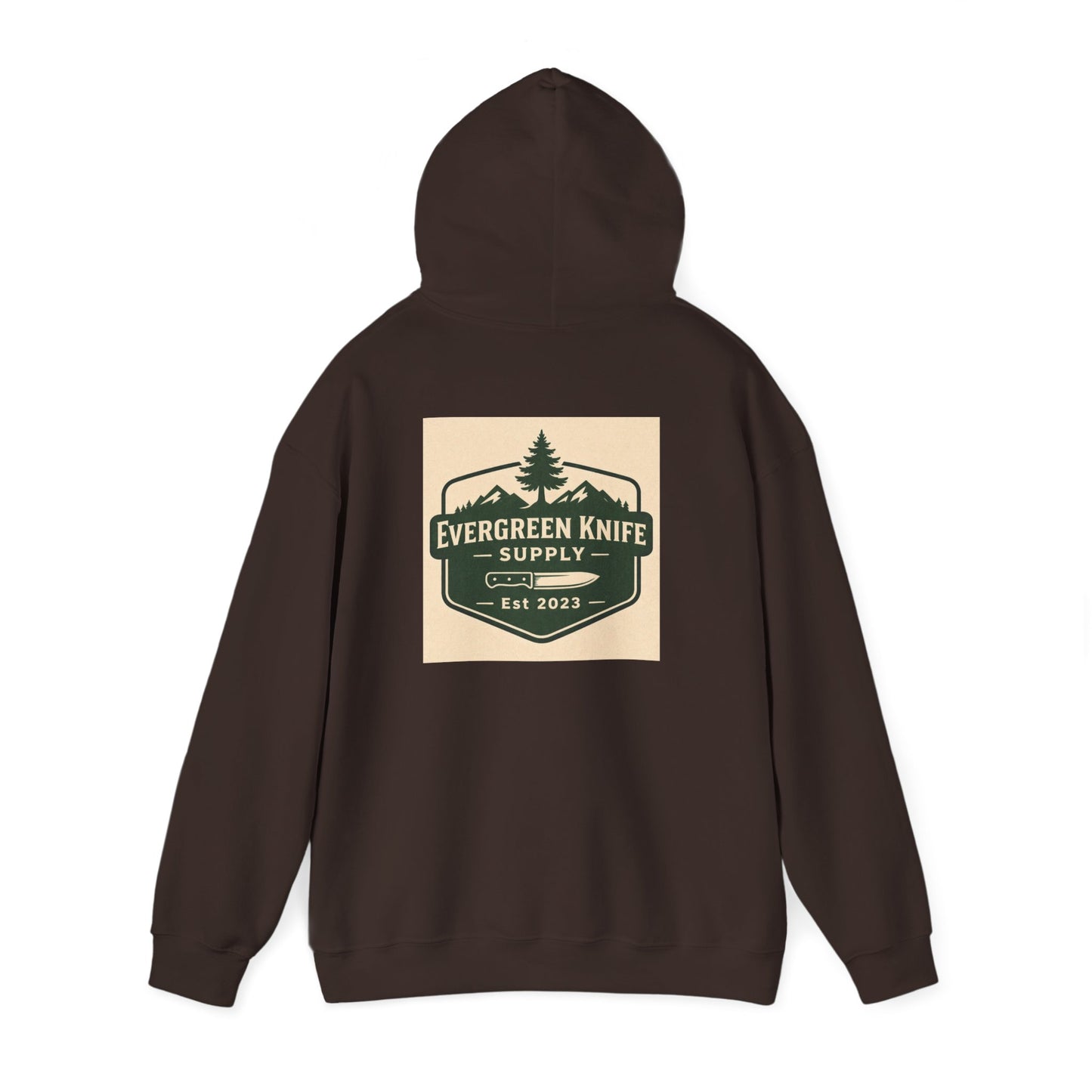 Evergreen Knife Supply Hoodie – Outdoor Camping Logo Sweatshirt