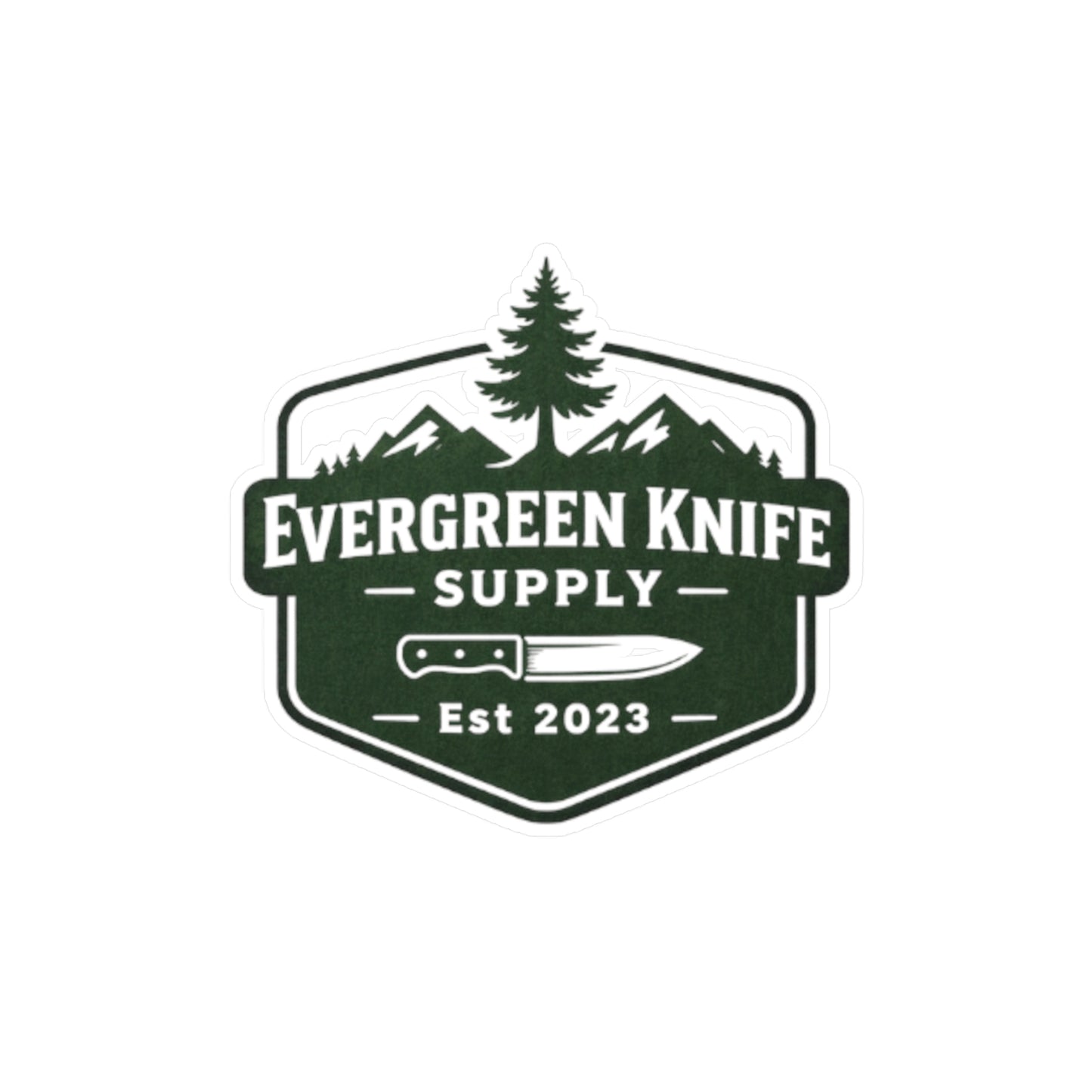 Evergreen Knife Supply Vinyl Sticker — Outdoor Knife Logo Decal (Kiss-Cut)