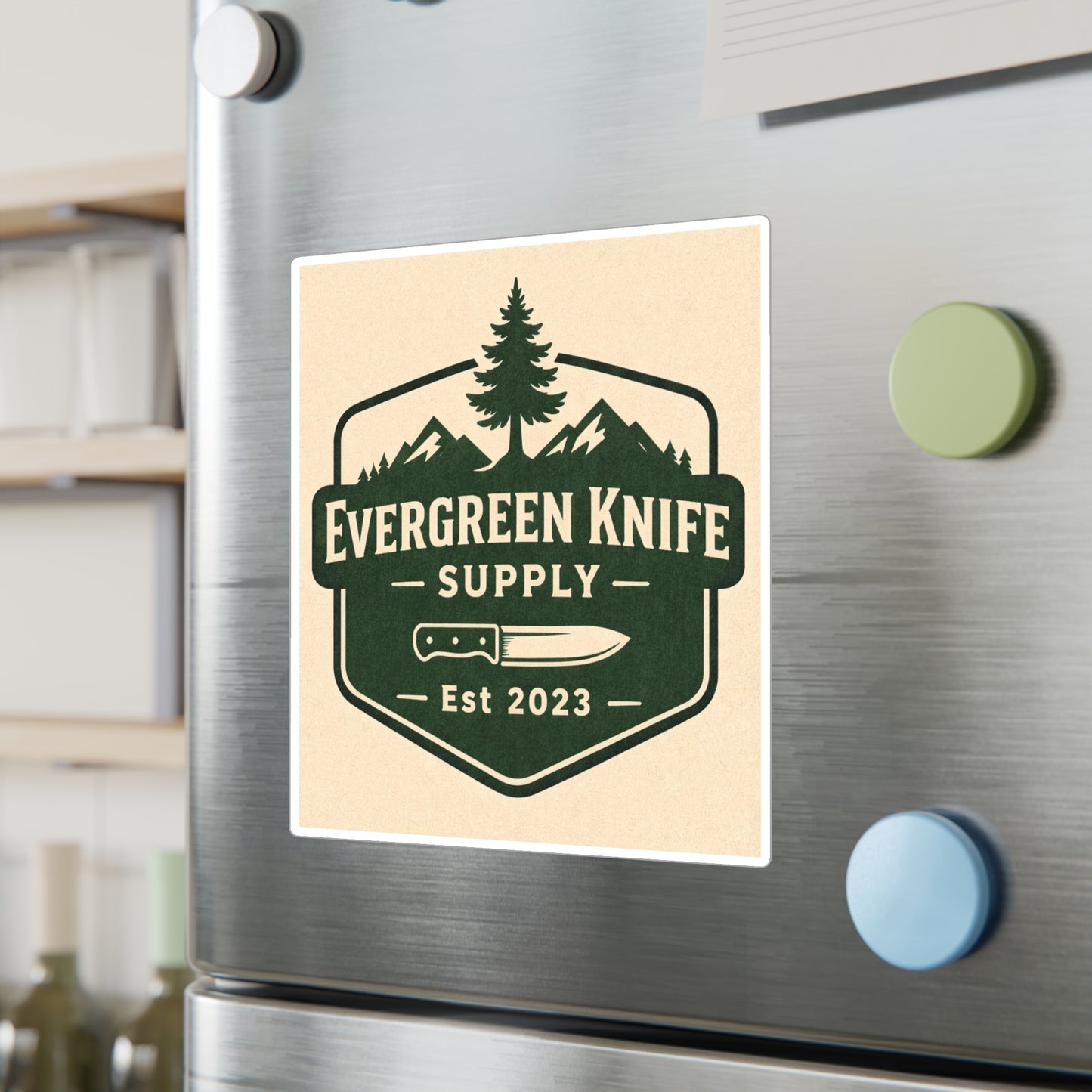 Evergreen Knife Supply Vinyl Sticker — Outdoor Knife Logo Decal (Kiss-Cut)