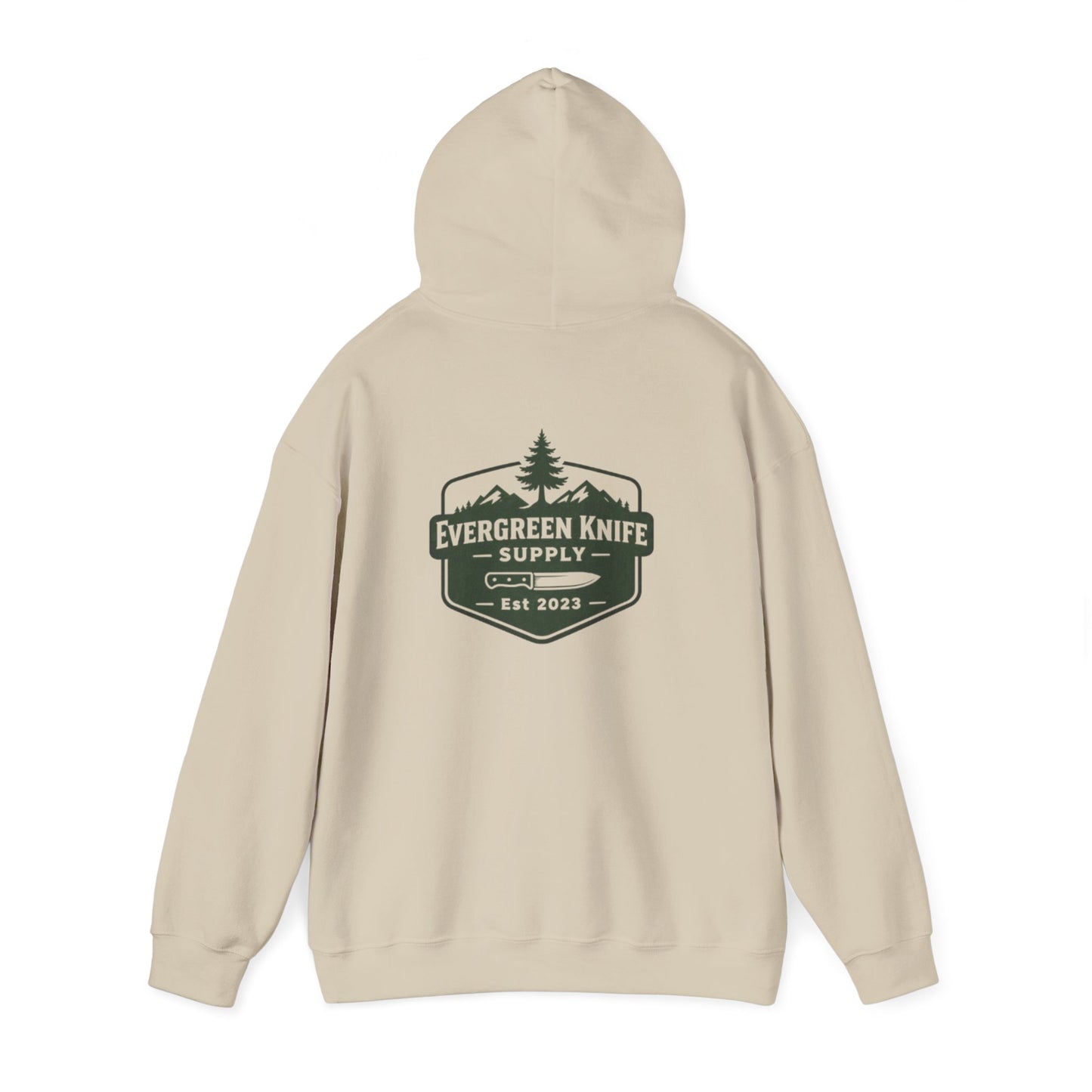 Evergreen Knife Supply Hoodie – Outdoor Camping Logo Sweatshirt