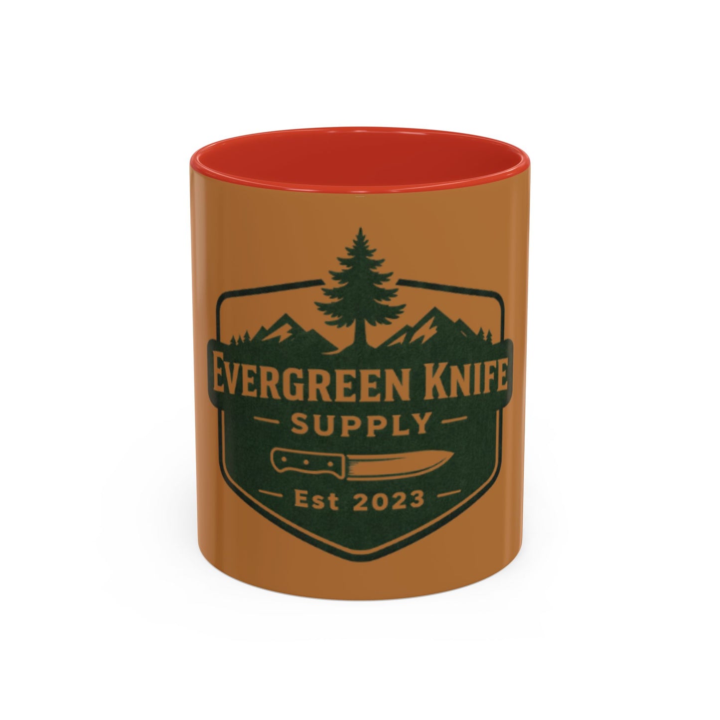 Evergreen Knife Supply Coffee Mug — Rustic Outdoor Camper 11/15oz Accent Mug