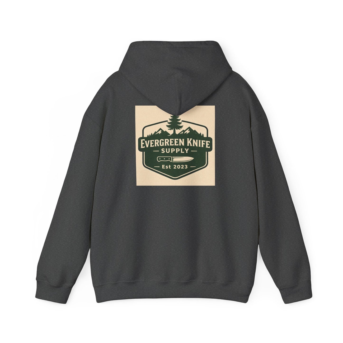 Evergreen Knife Supply Hoodie – Outdoor Camping Logo Sweatshirt