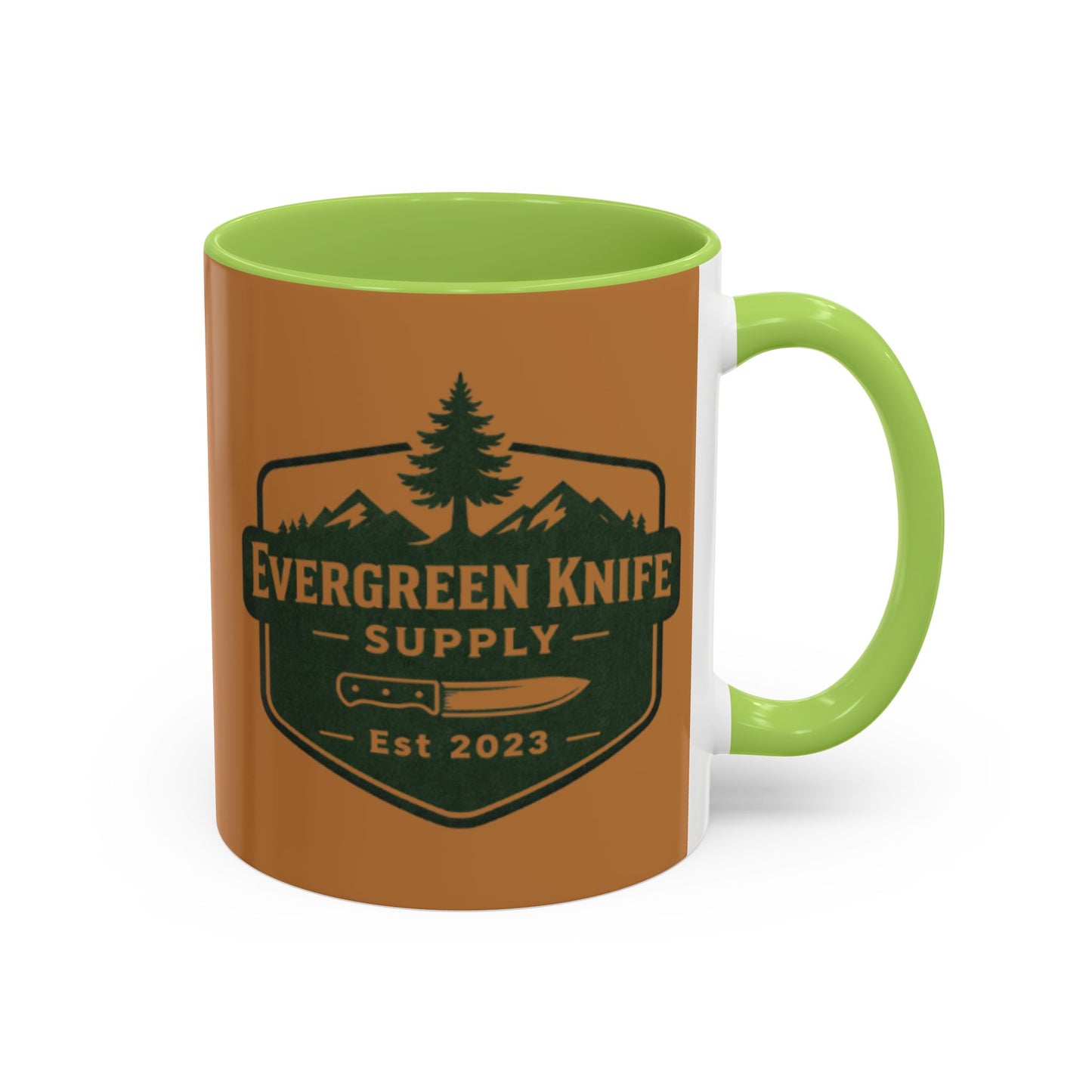 Evergreen Knife Supply Coffee Mug — Rustic Outdoor Logo Accent Mug