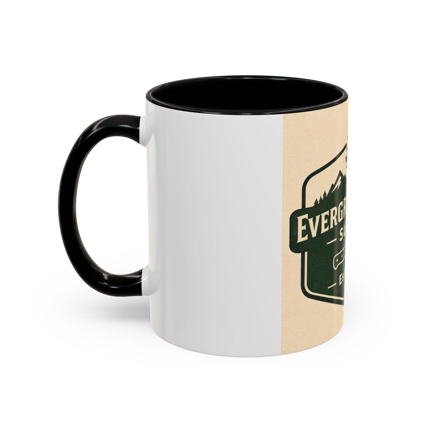 Evergreen Knife Supply Coffee Mug — Rustic Outdoor Logo Accent Mug