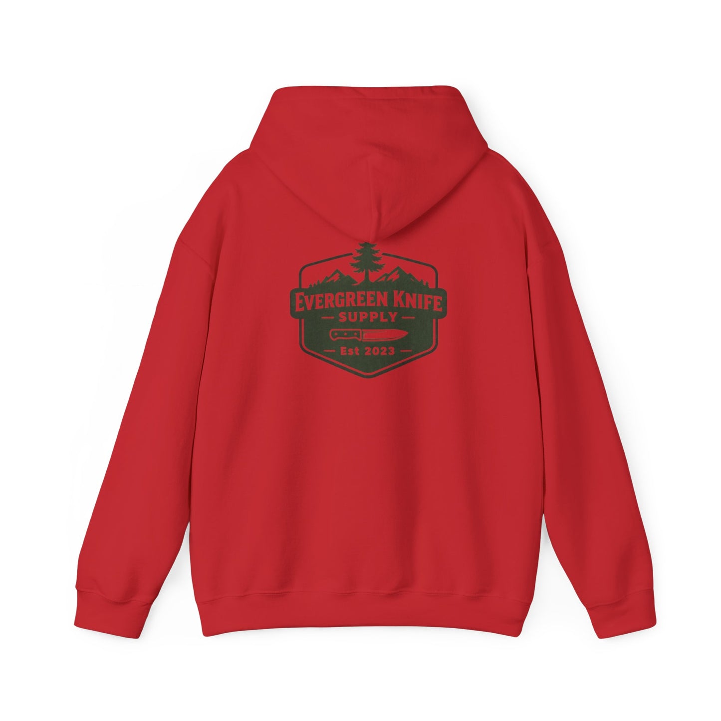 Evergreen Knife Supply Hoodie – Outdoor Camping Logo Sweatshirt