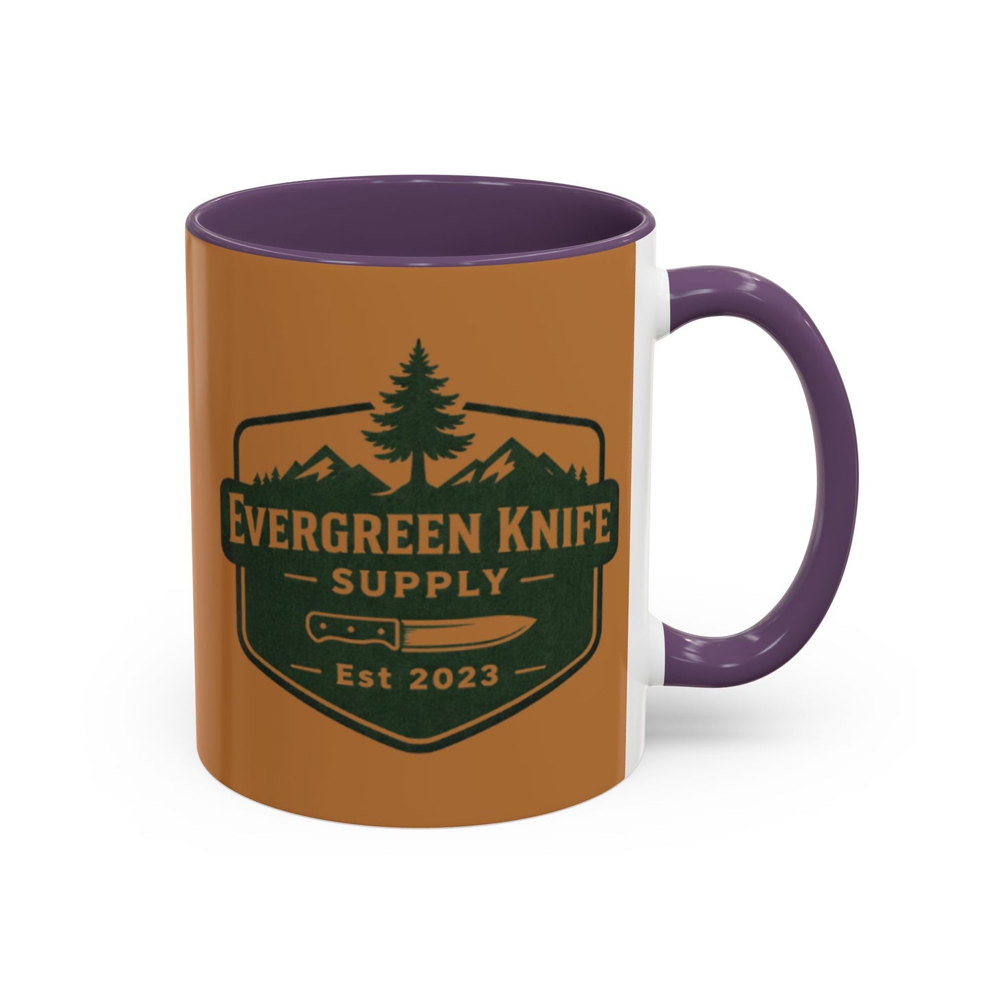 Evergreen Knife Supply Coffee Mug — Rustic Outdoor Logo Accent Mug