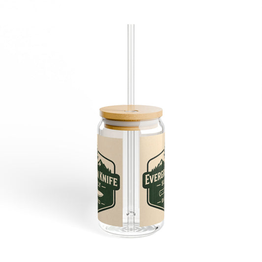 Evergreen Knife Supply 16oz Sipper Glass – Bamboo Lid Travel Tumbler