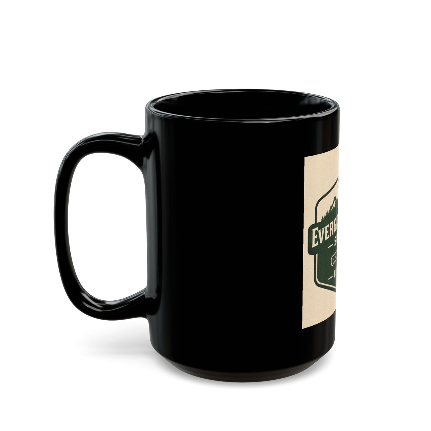 Evergreen Knife Supply Logo Mug — Black Coffee Cup (11oz, 15oz)