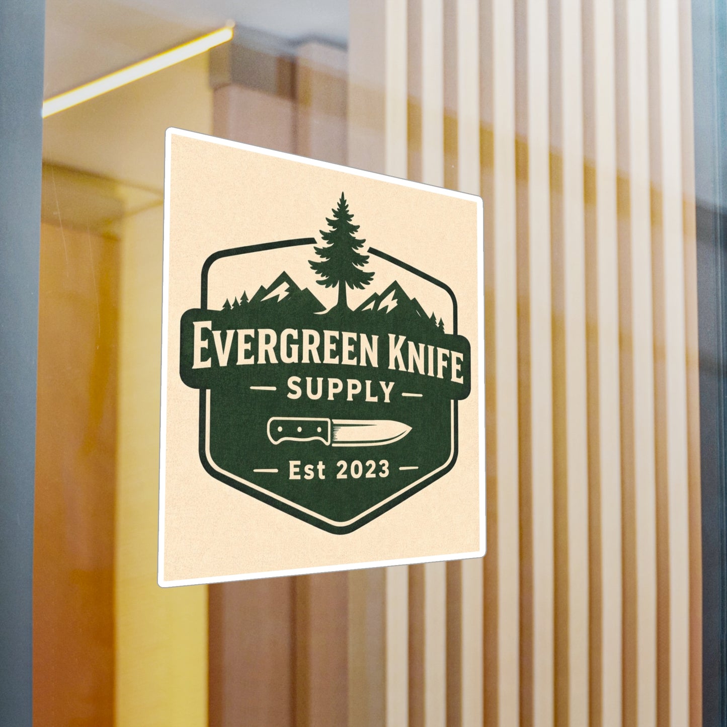 Evergreen Knife Supply Vinyl Sticker — Outdoor Knife Logo Decal (Kiss-Cut)