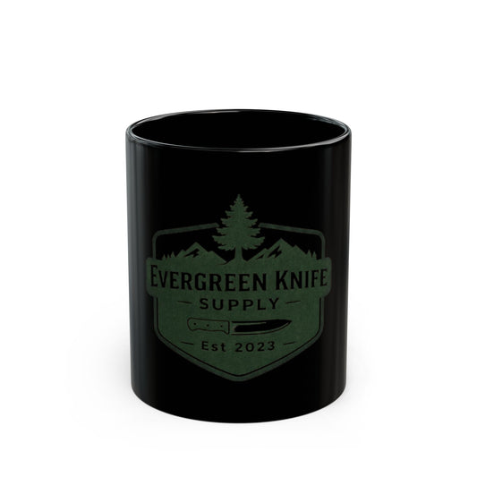 Evergreen Knife Supply Logo Mug — Black Coffee Cup (11oz, 15oz)