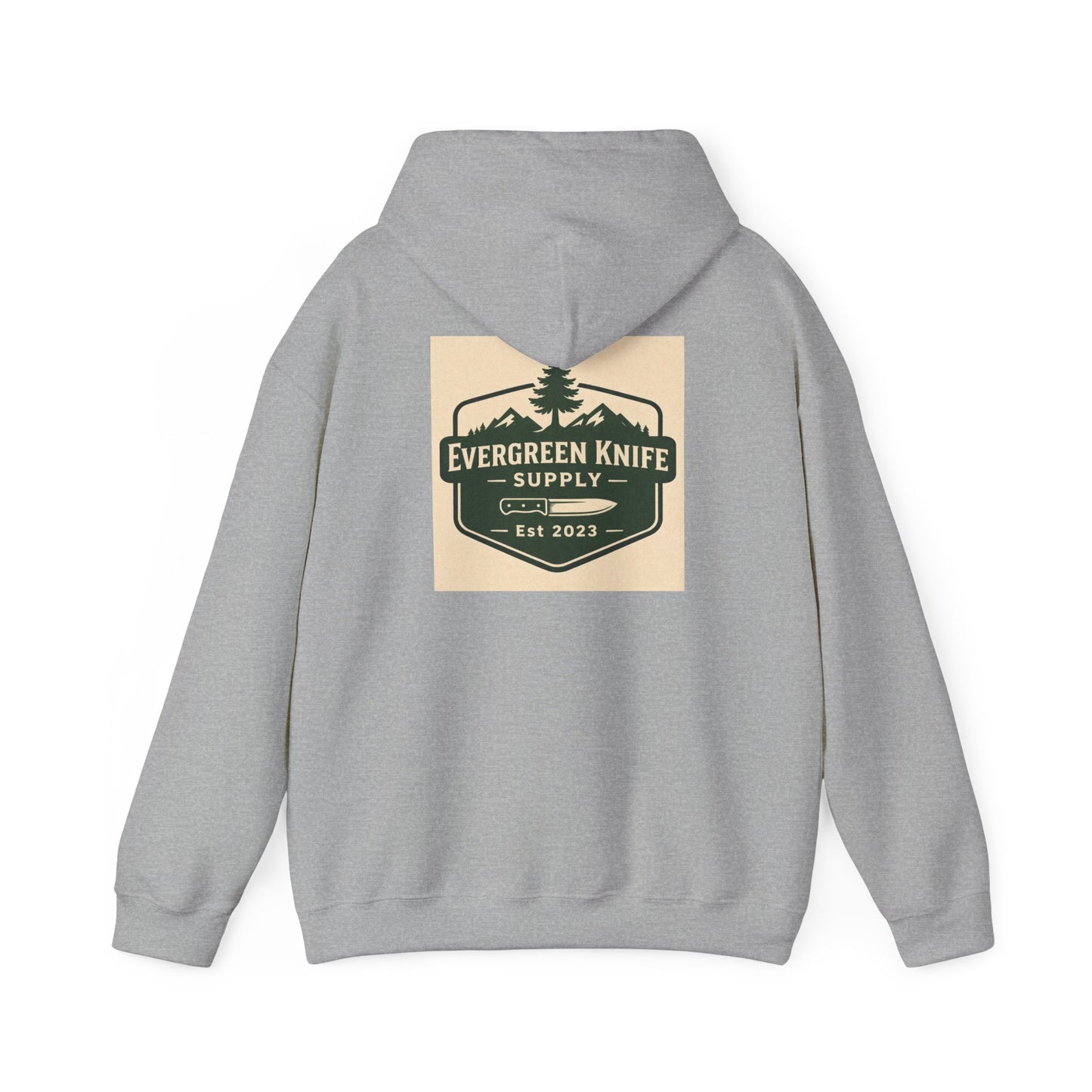 Evergreen Knife Supply Hoodie – Outdoor Camping Logo Sweatshirt