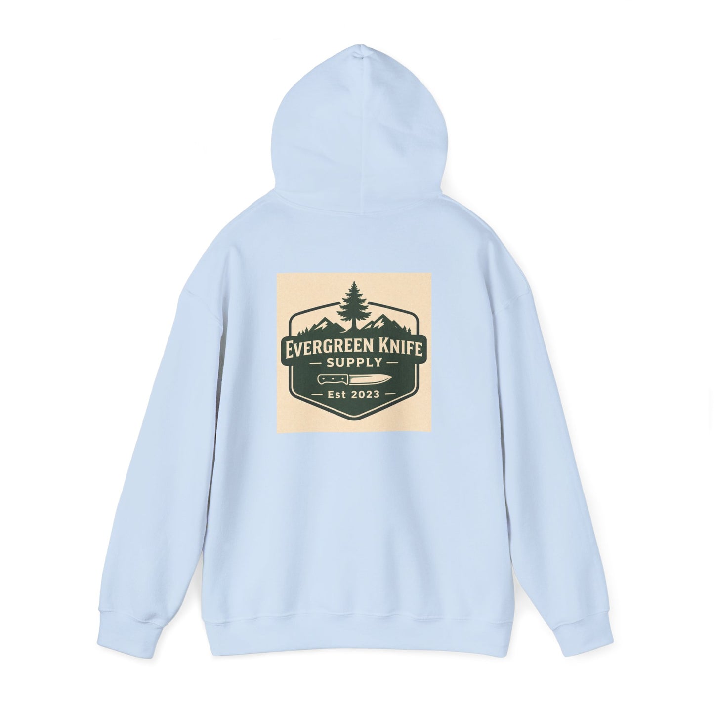 Evergreen Knife Supply Hoodie – Outdoor Camping Logo Sweatshirt