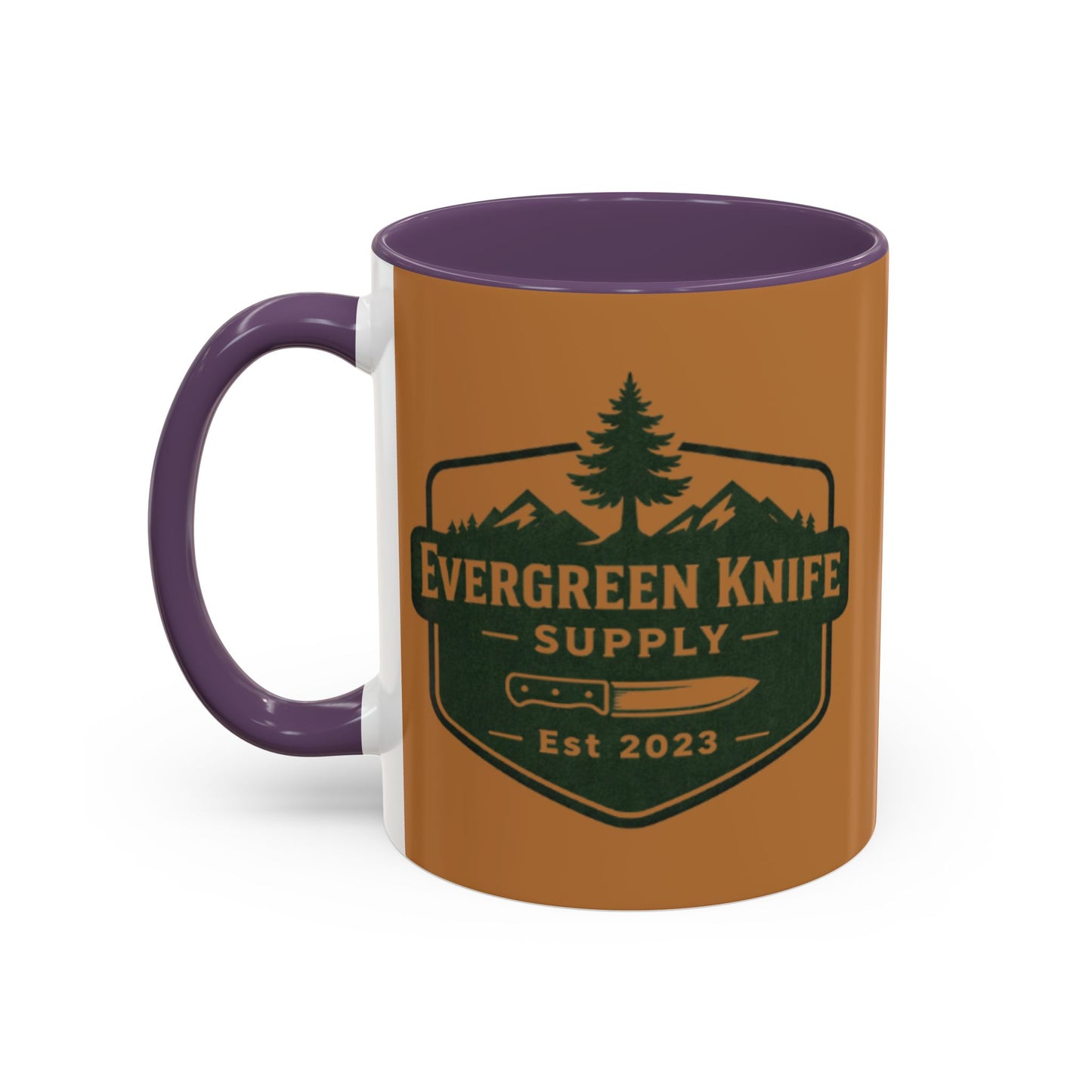Evergreen Knife Supply Coffee Mug — Rustic Outdoor Logo Accent Mug