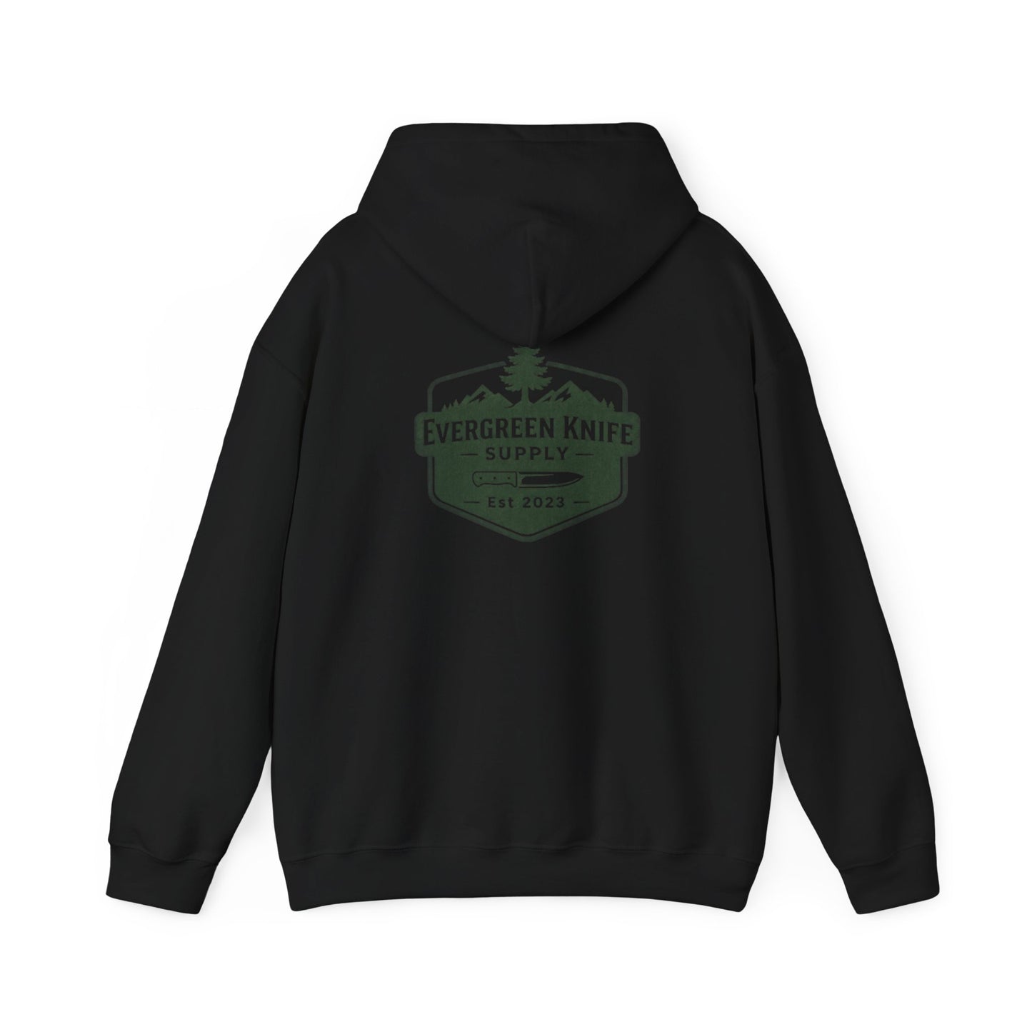 Evergreen Knife Supply Hoodie – Outdoor Camping Logo Sweatshirt