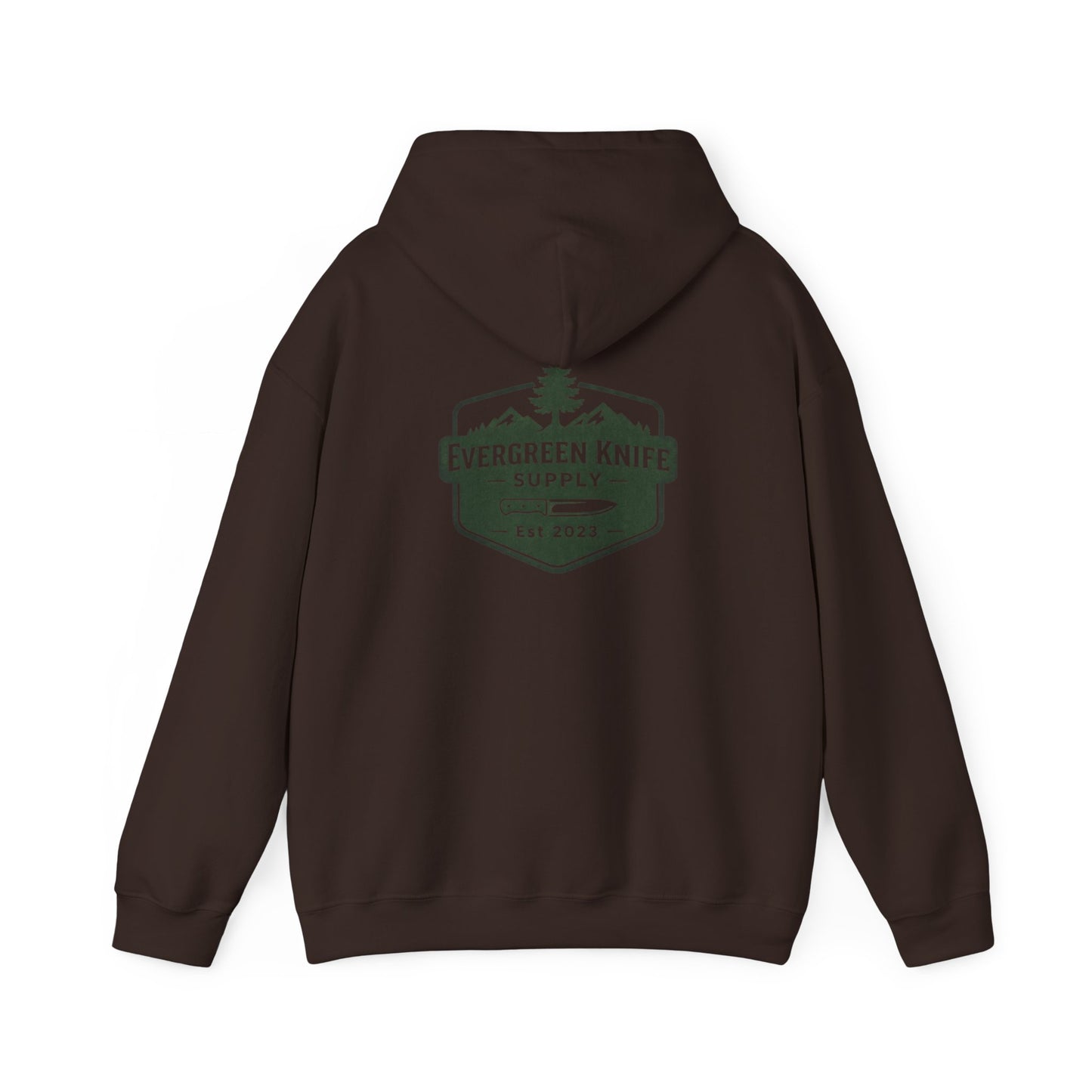 Evergreen Knife Supply Hoodie – Outdoor Camping Logo Sweatshirt