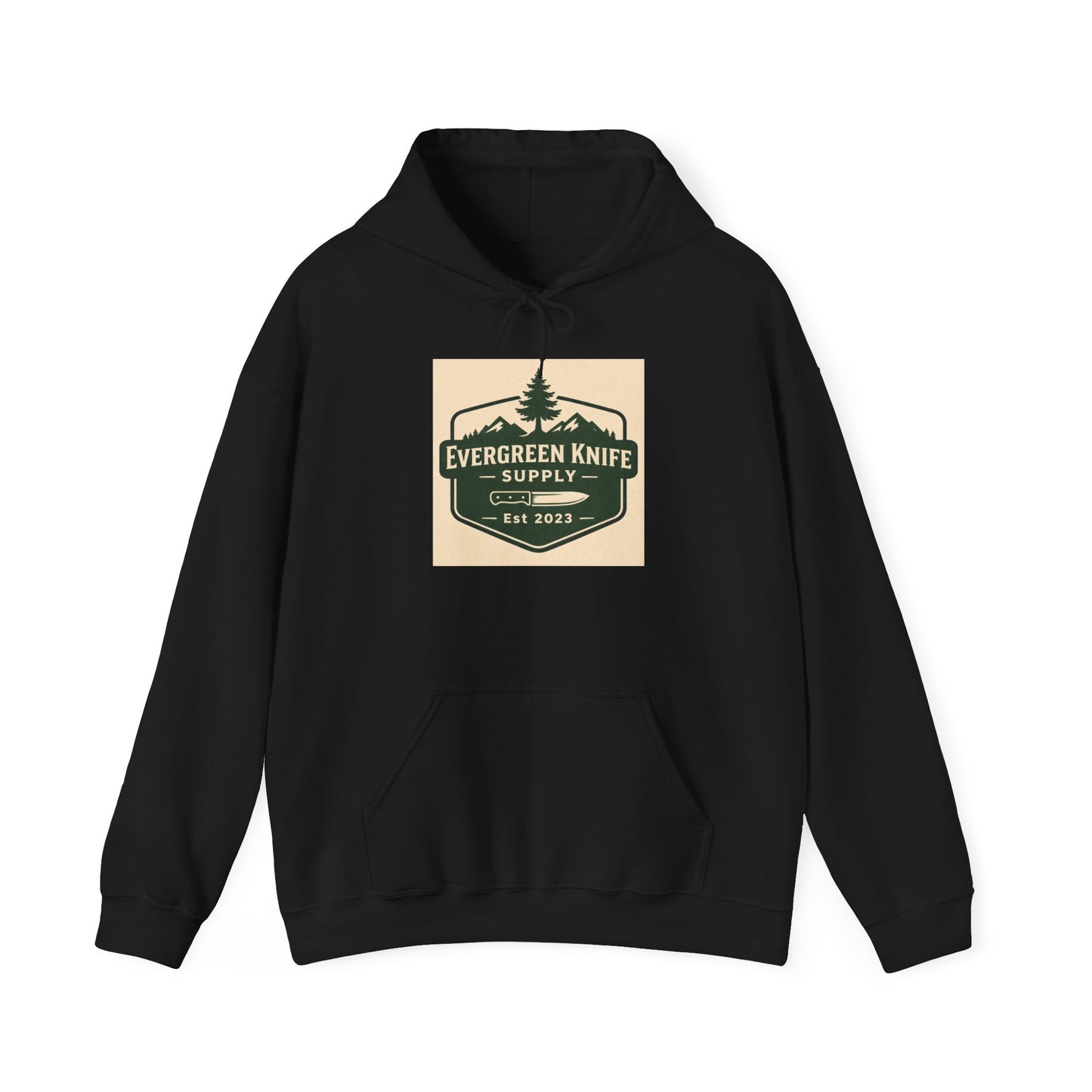 Evergreen Knife Supply Hoodie – Outdoor Camping Logo Sweatshirt