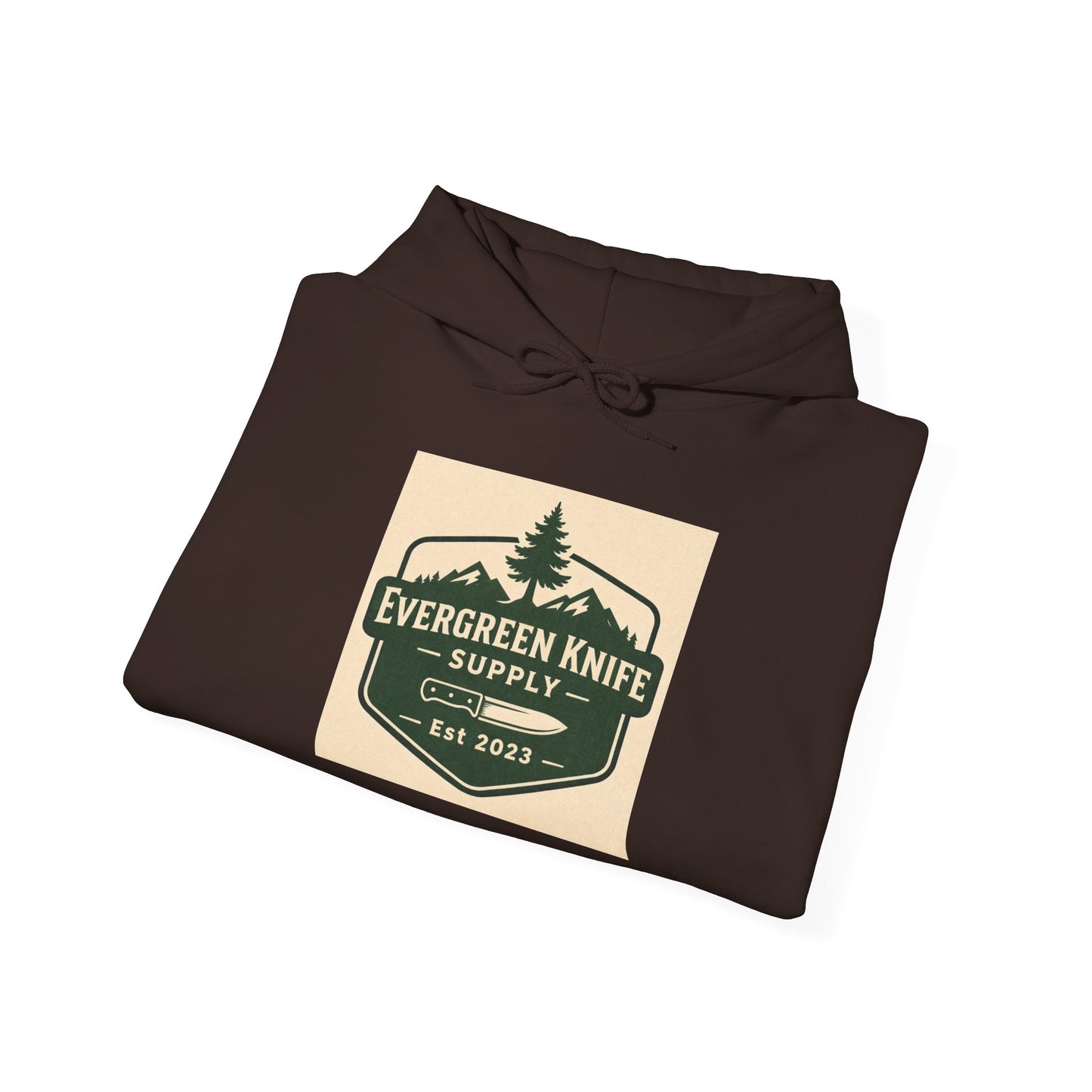 Evergreen Knife Supply Hoodie – Outdoor Camping Logo Sweatshirt