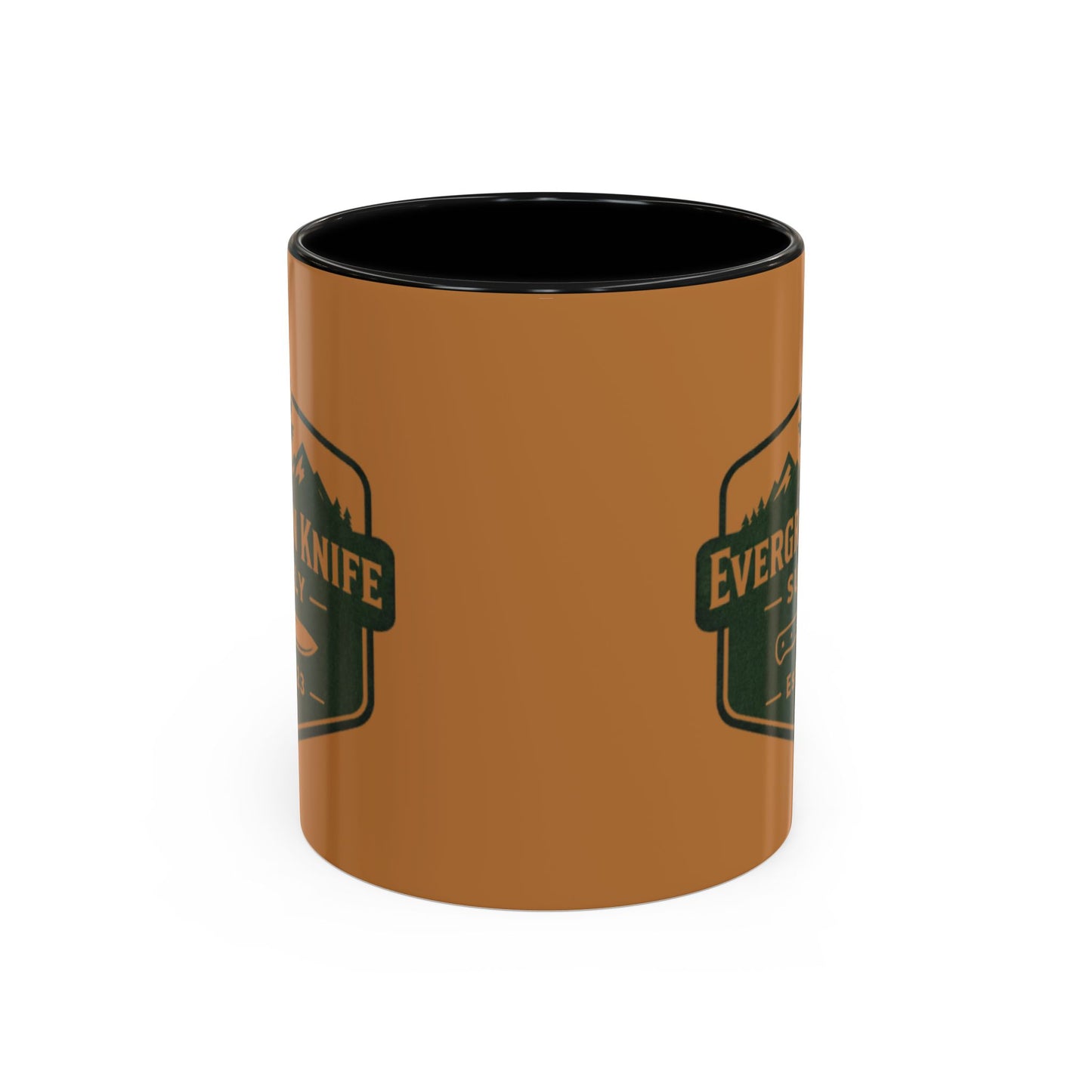 Evergreen Knife Supply Coffee Mug — Rustic Outdoor Logo Accent Mug