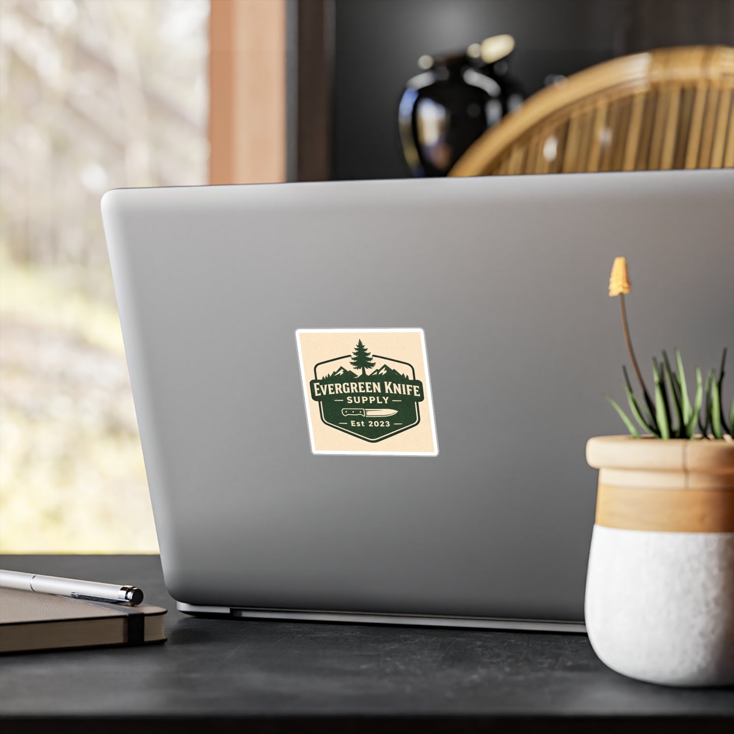 Evergreen Knife Supply Vinyl Sticker — Outdoor Knife Logo Decal (Kiss-Cut)