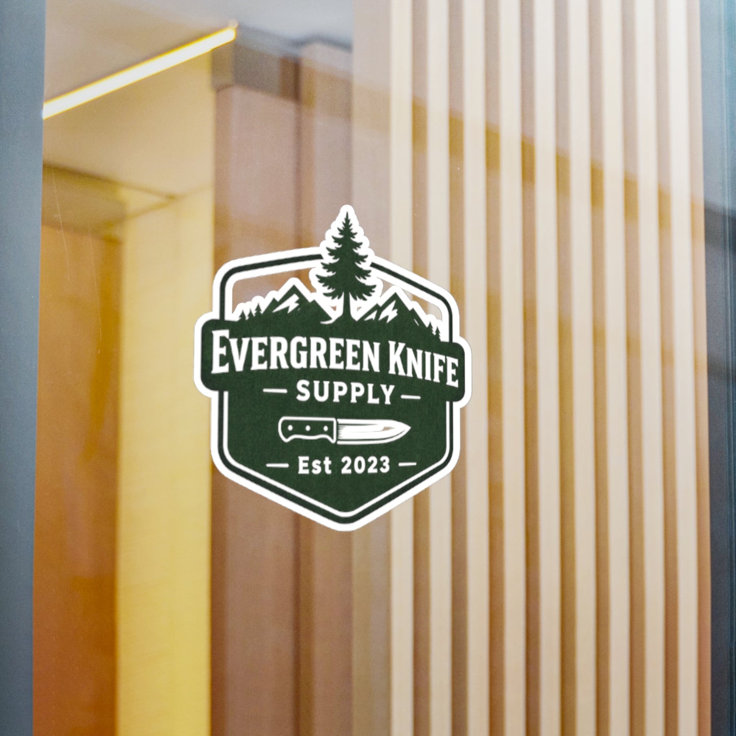 Evergreen Knife Supply Vinyl Sticker — Outdoor Knife Logo Decal (Kiss-Cut)