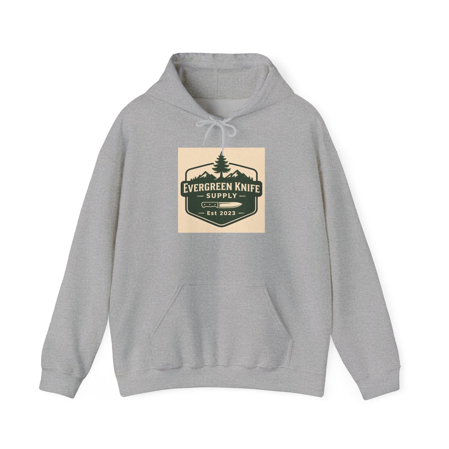 Evergreen Knife Supply Hoodie – Outdoor Camping Logo Sweatshirt