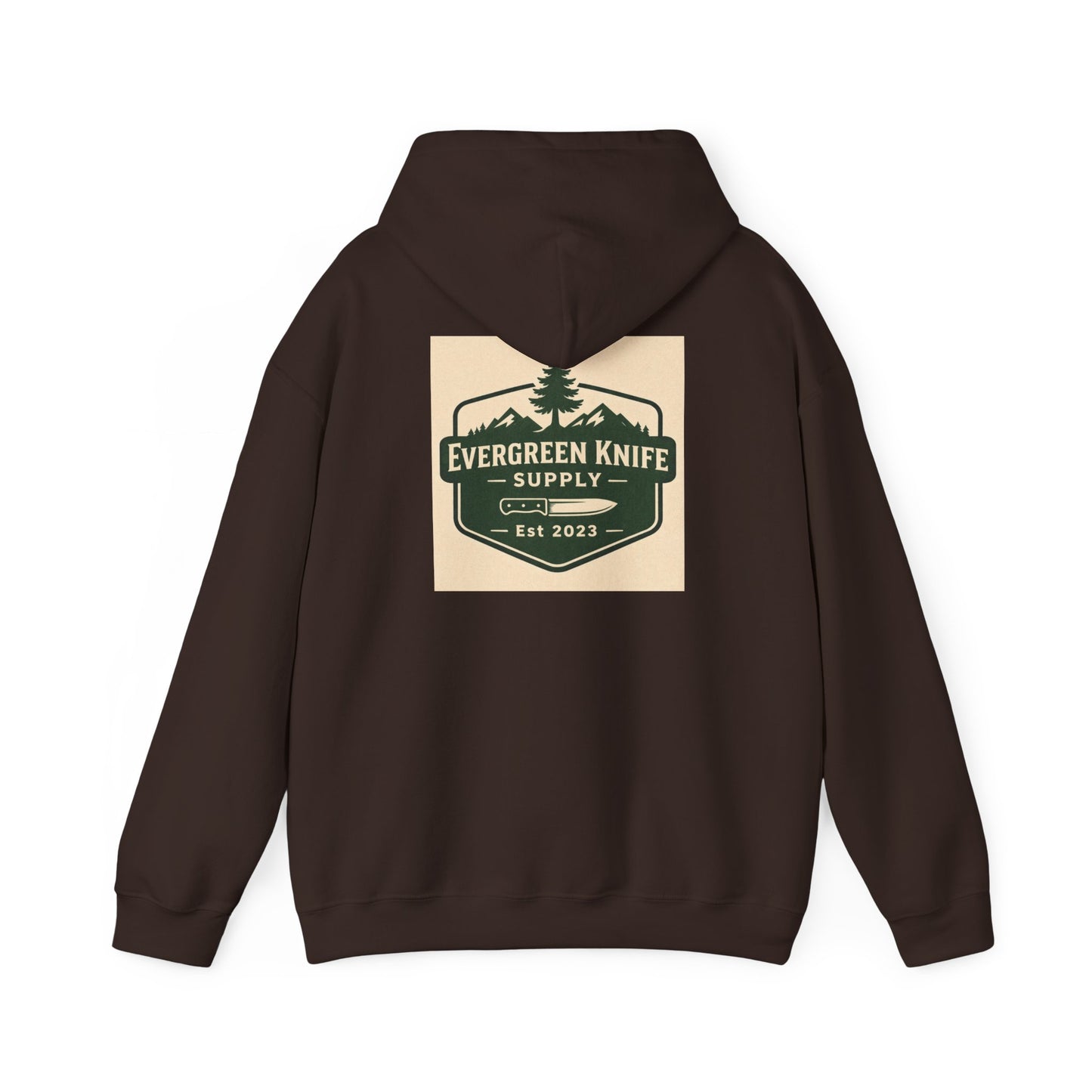 Evergreen Knife Supply Hoodie – Outdoor Camping Logo Sweatshirt