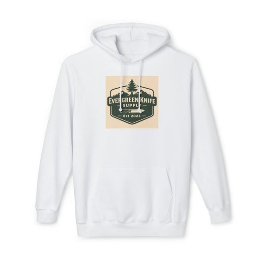 Evergreen Knife Supply Hoodie — Outdoor Camping Logo Pullover (Est. 2023)