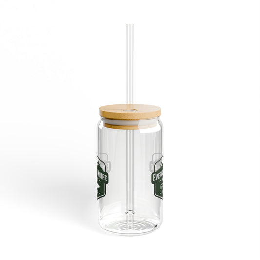 Evergreen Knife Supply 16oz Sipper Glass – Bamboo Lid Travel Tumbler