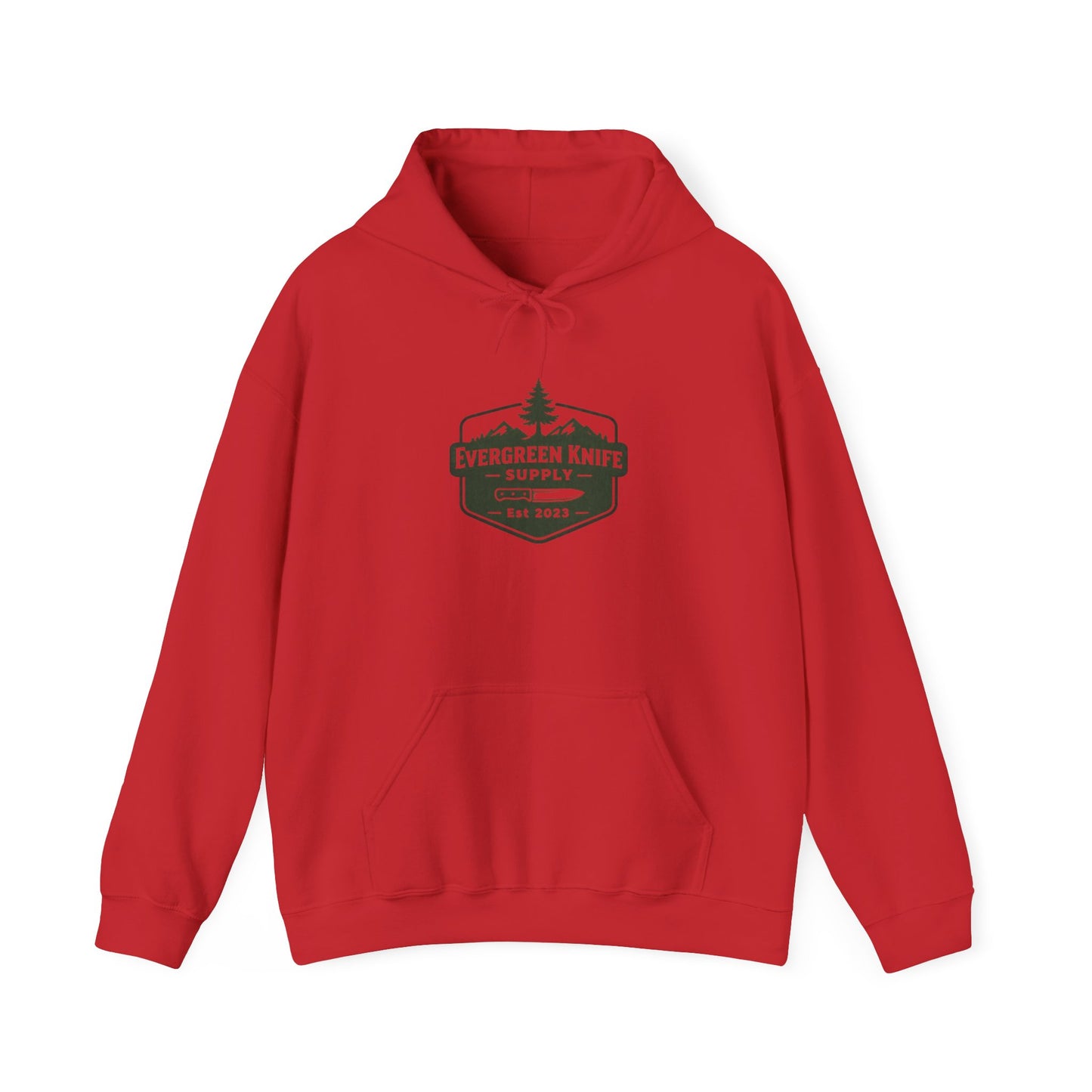 Evergreen Knife Supply Hoodie – Outdoor Camping Logo Sweatshirt
