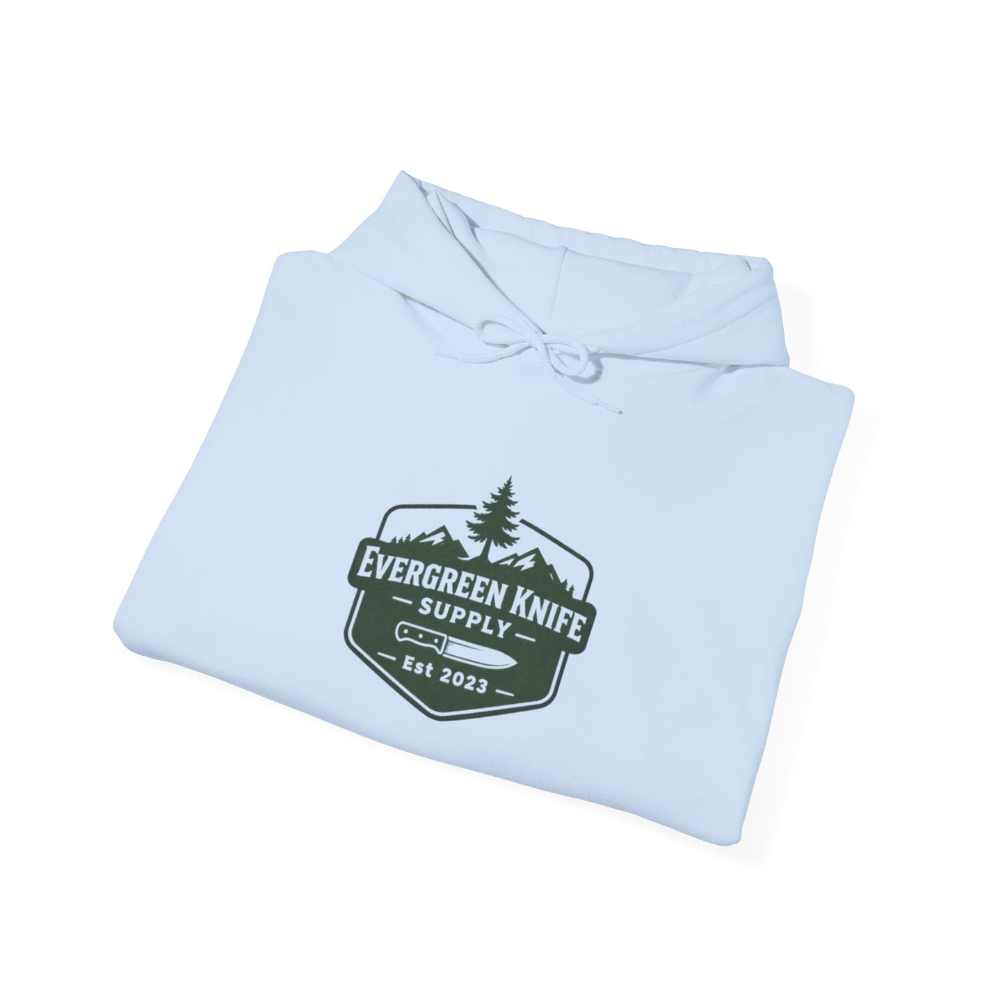 Evergreen Knife Supply Hoodie – Outdoor Camping Logo Sweatshirt