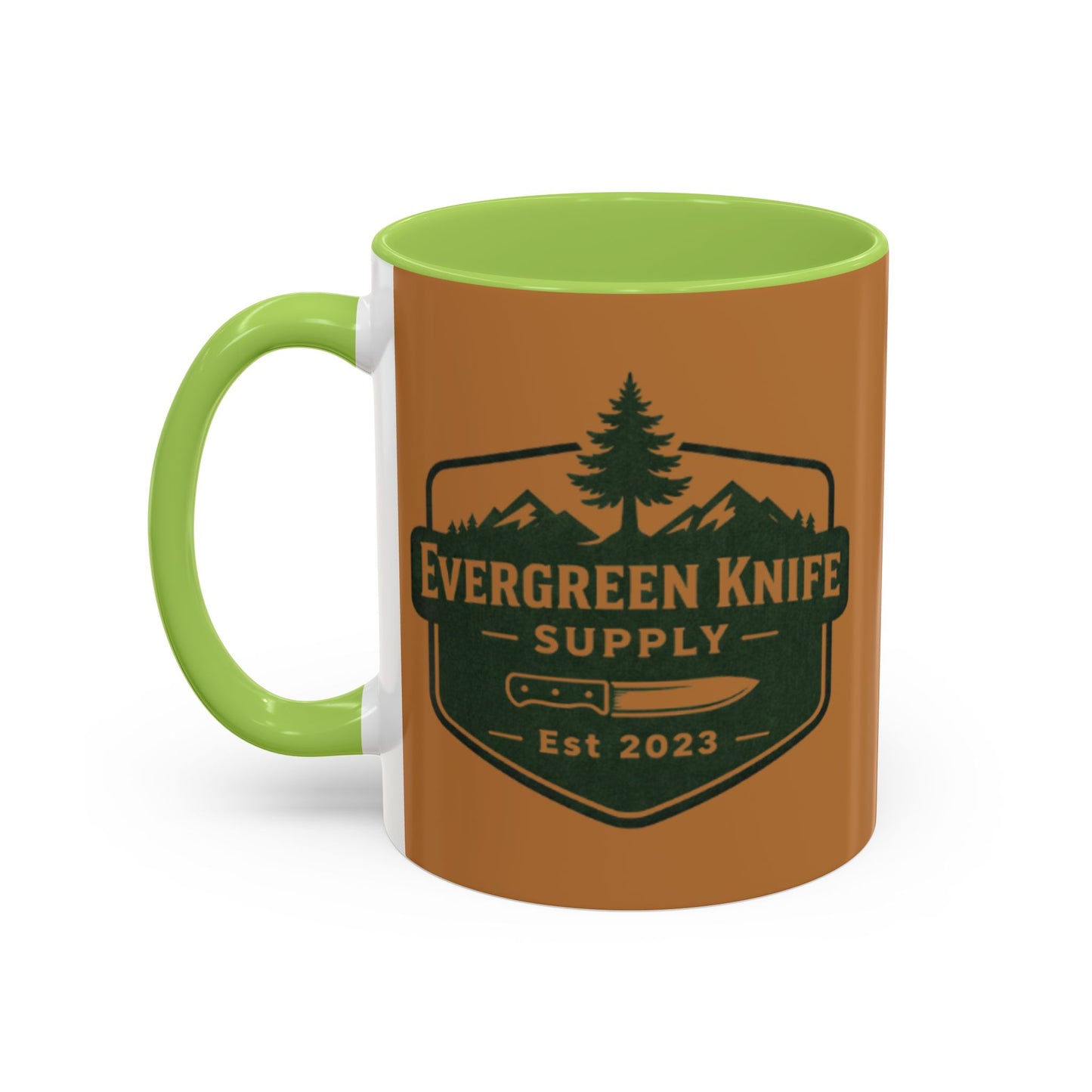 Evergreen Knife Supply Coffee Mug — Rustic Outdoor Logo Accent Mug