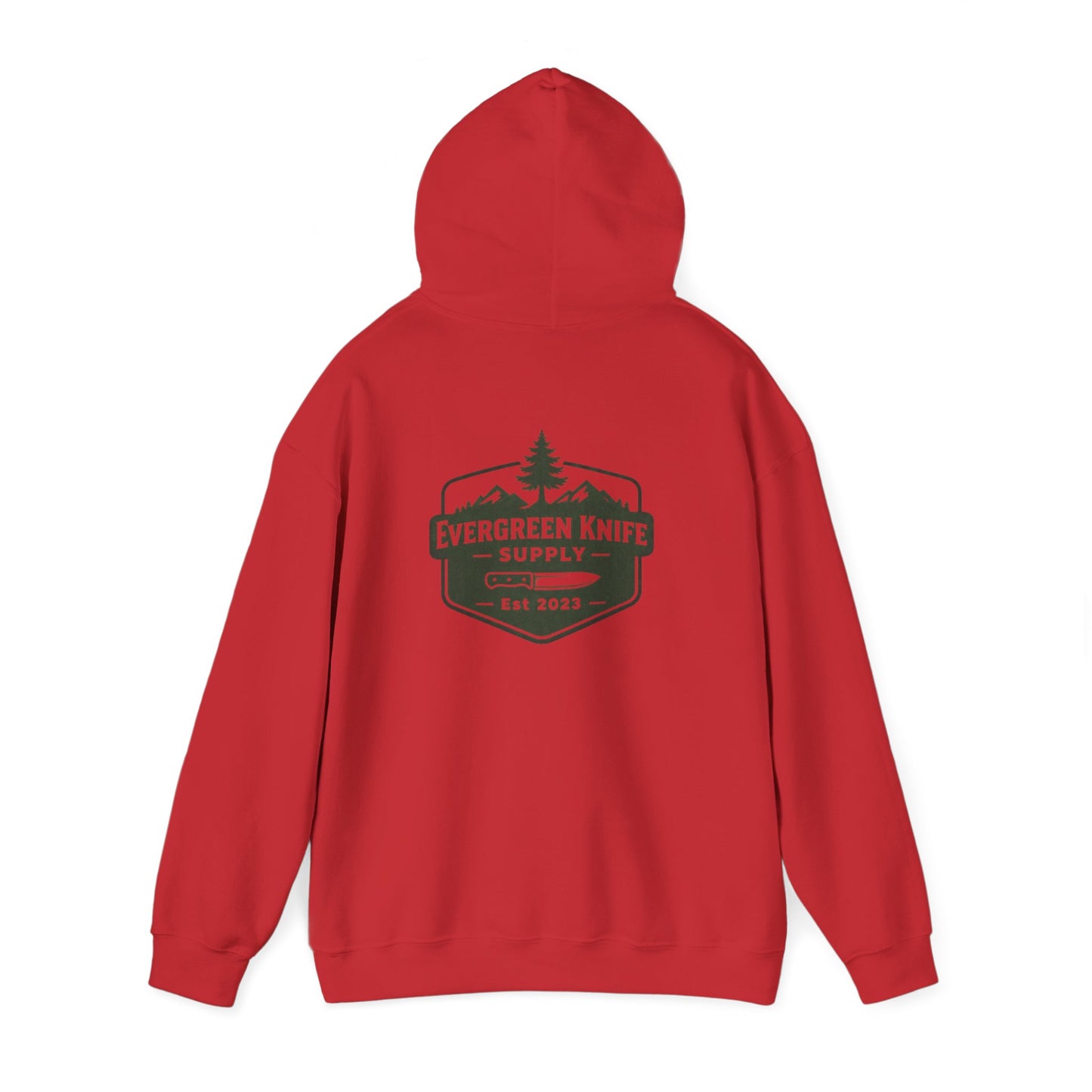 Evergreen Knife Supply Hoodie – Outdoor Camping Logo Sweatshirt