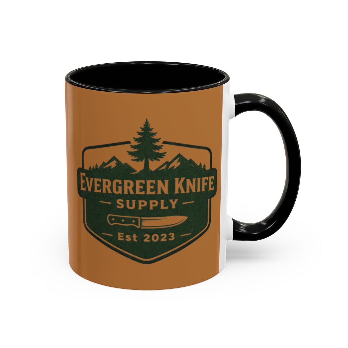 Evergreen Knife Supply Coffee Mug — Rustic Outdoor Logo Accent Mug