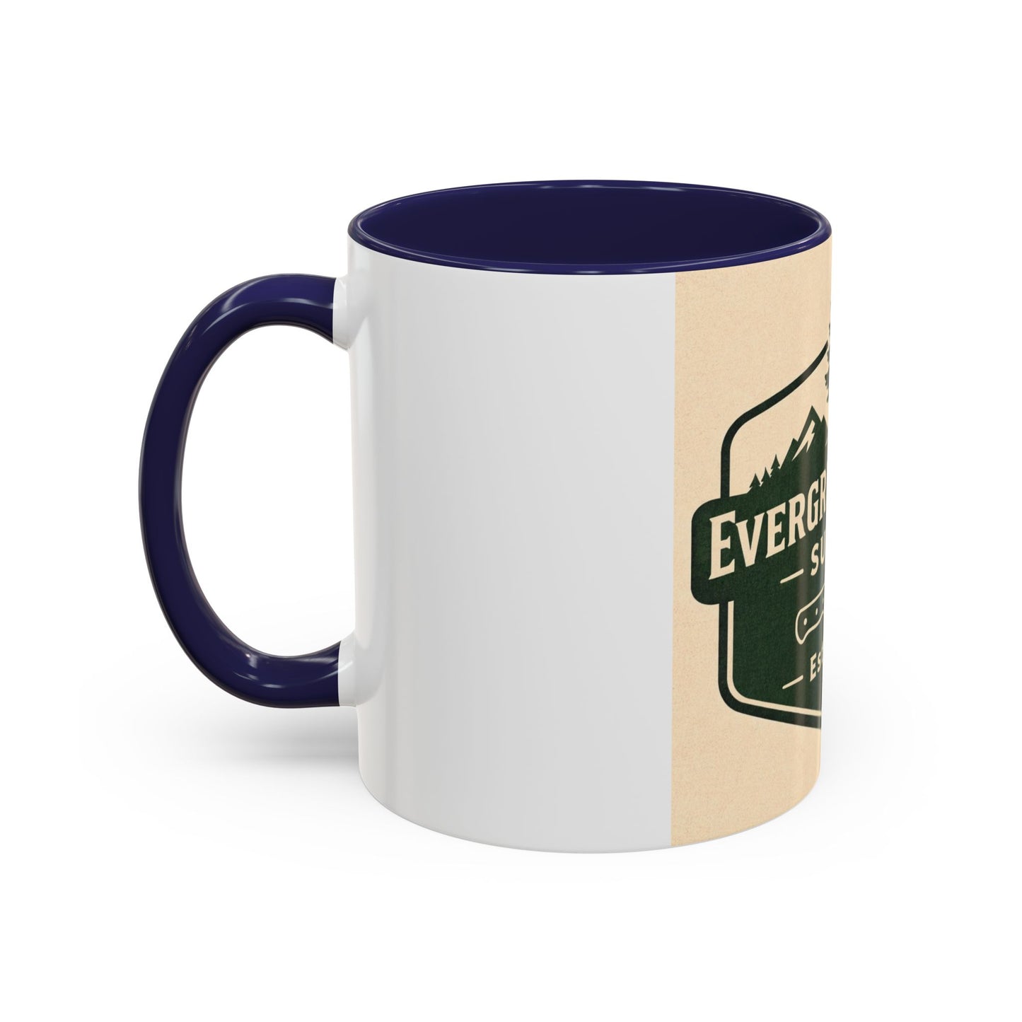 Evergreen Knife Supply Coffee Mug — Rustic Outdoor Logo Accent Mug