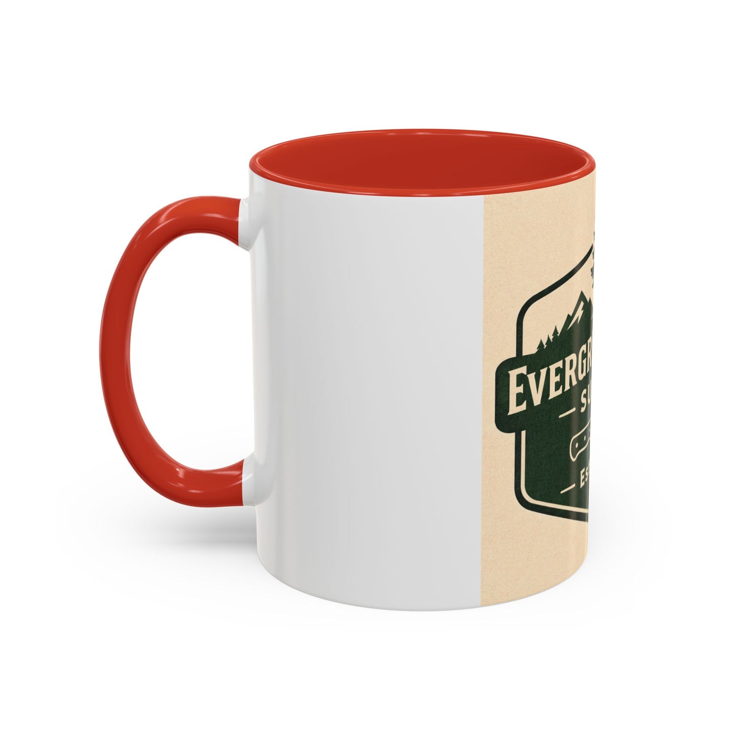 Evergreen Knife Supply Coffee Mug — Rustic Outdoor Logo Accent Mug