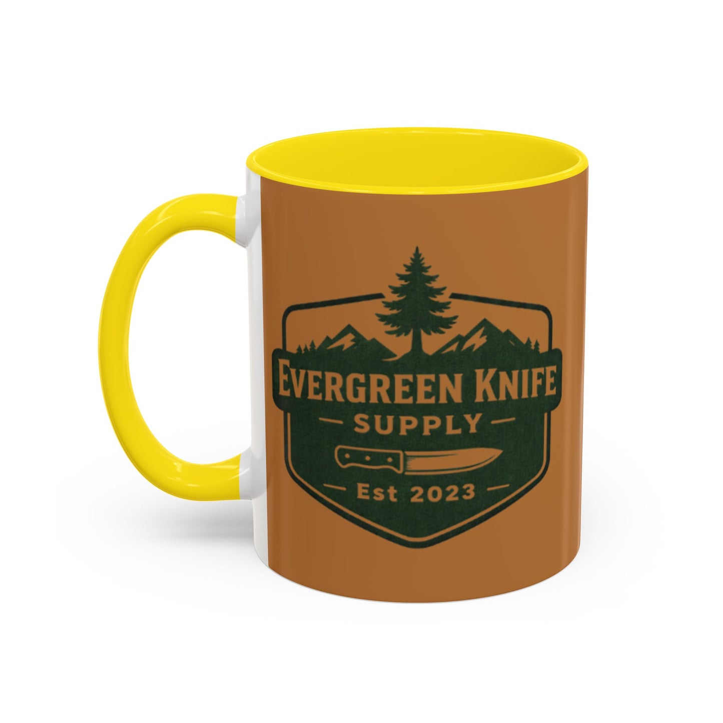 Evergreen Knife Supply Coffee Mug — Rustic Outdoor Logo Accent Mug